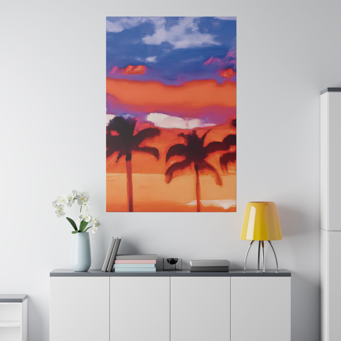 8546B - Miami Beach Sunset Painting Print | Miami | Beach | Sunset | Poster | Home Decor | Wall Art | Canvas