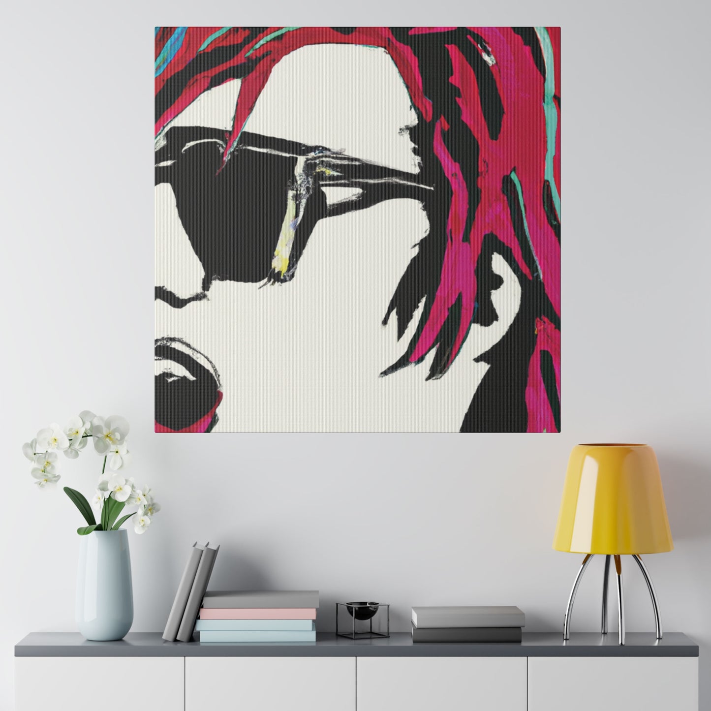 7835B - Rockstar Painting Print | Face | Abstract | Poster | Home Decor | Wall Art | Music Art | Canvas