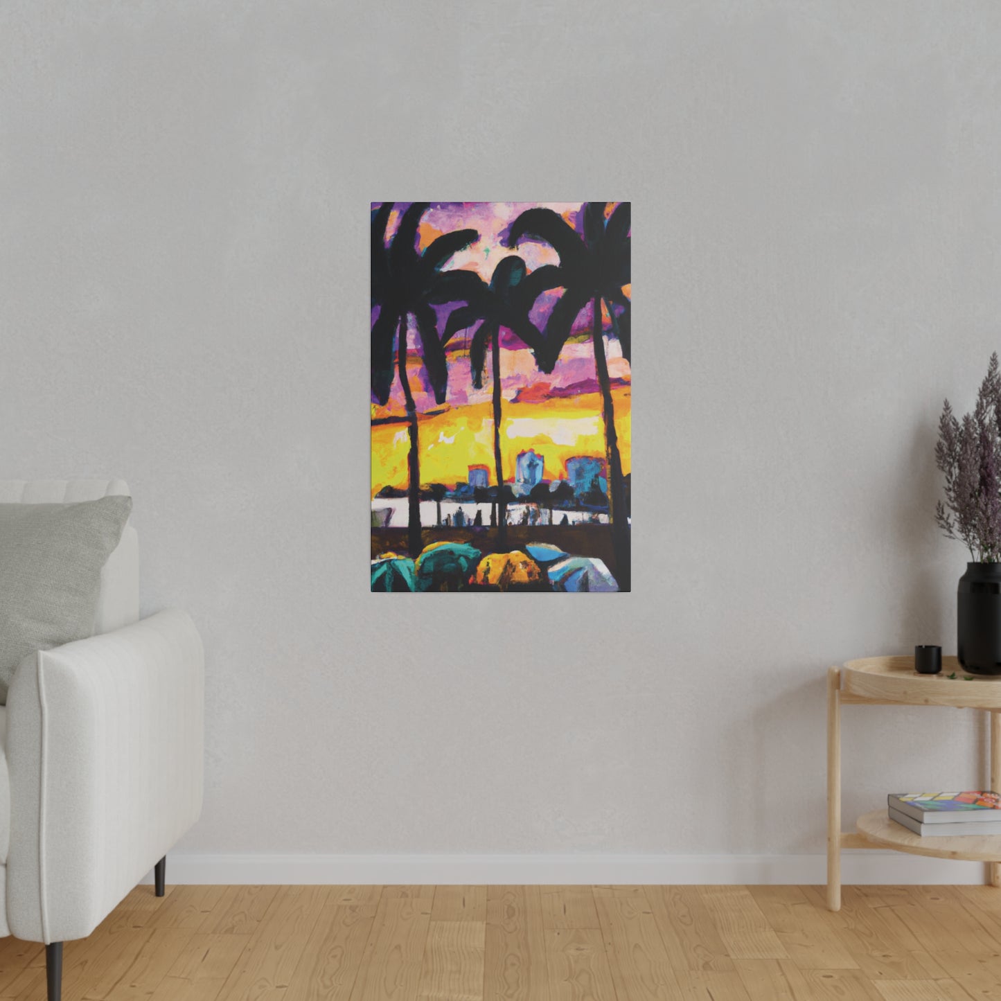 5162A - Miami Beach Sunset Painting Print | Miami | Beach | Sunset | Poster | Home Decor | Wall Art | Canvas