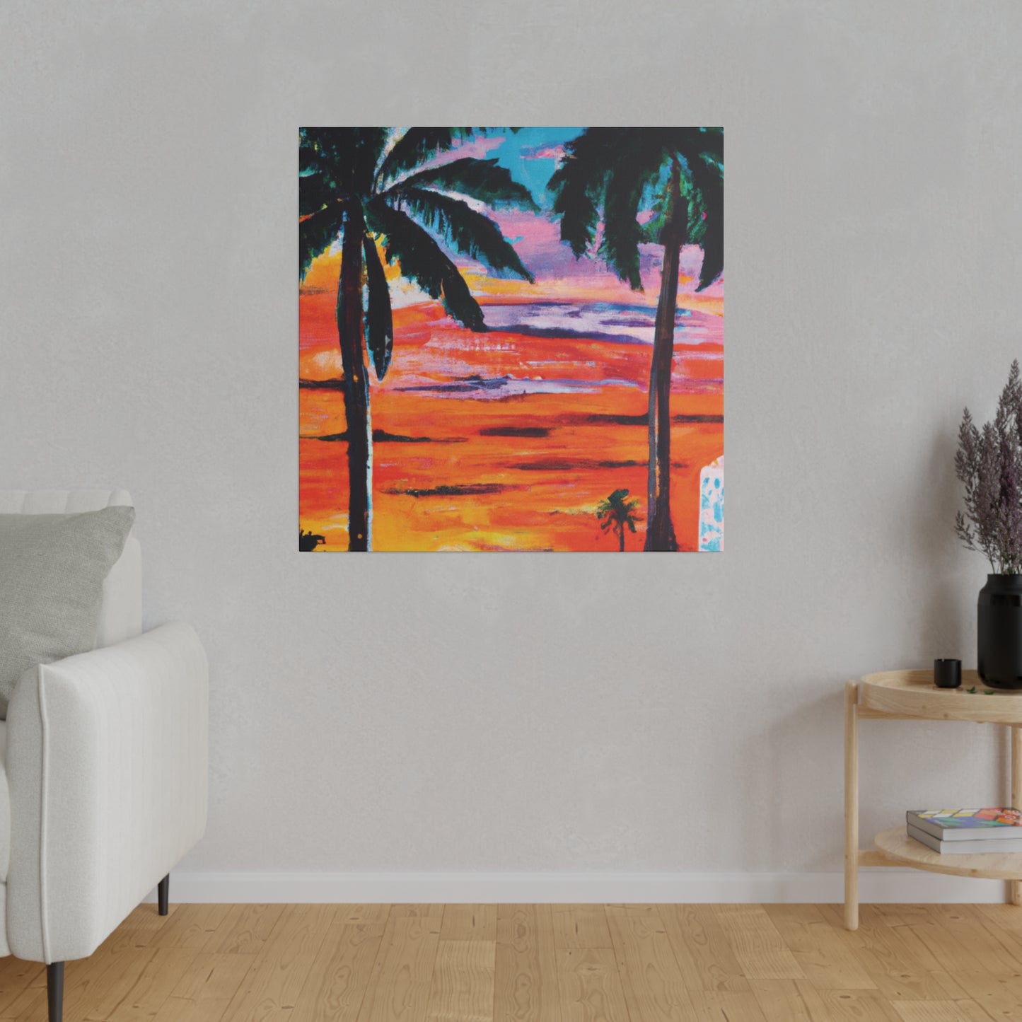 7358V - Miami Beach Sunset Painting Print | Miami | Beach | Sunset | Poster | Home Decor | Wall Art | Canvas