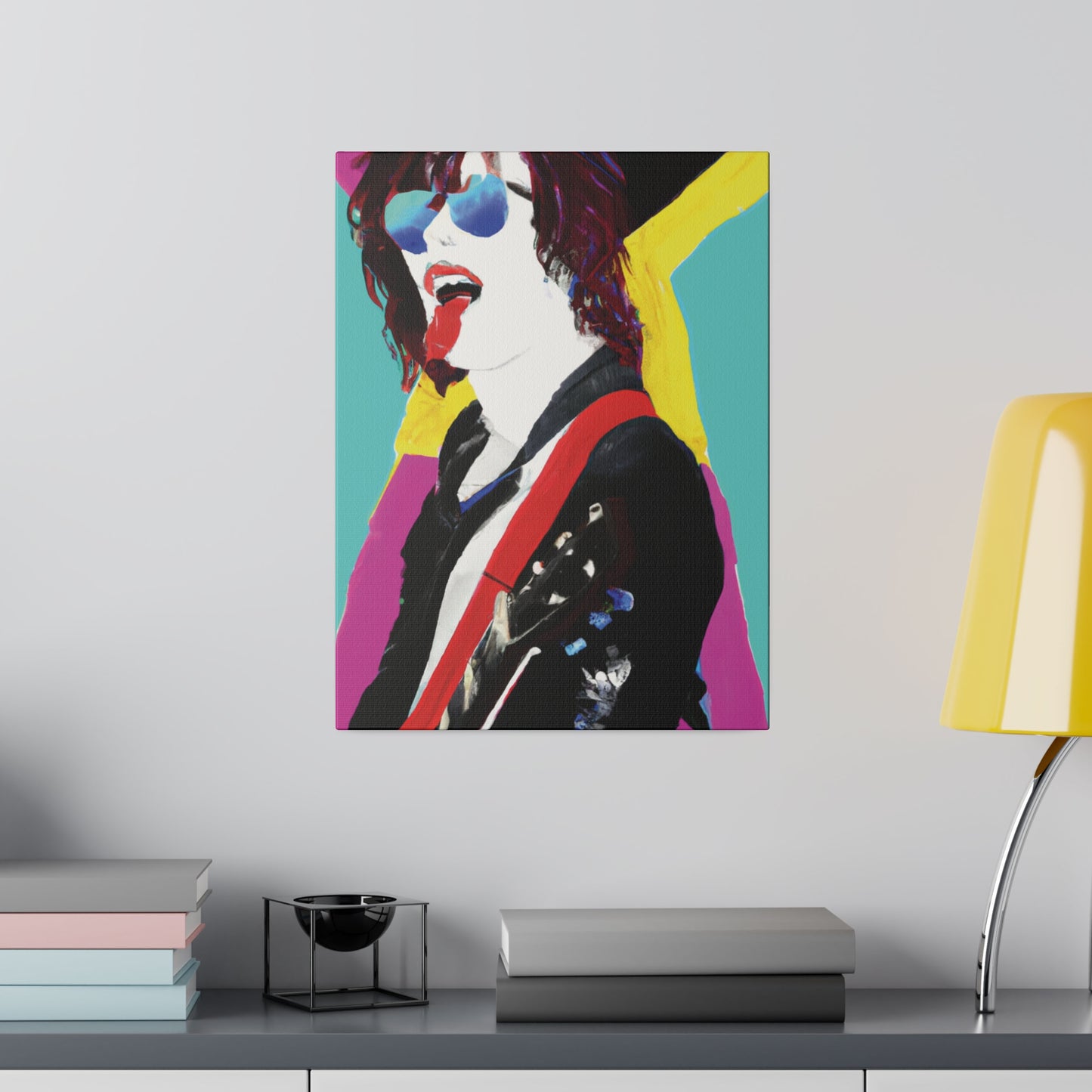 8865A - Rockstar Painting Print | Face | Abstract | Poster | Home Decor | Wall Art | Music Art | Canvas