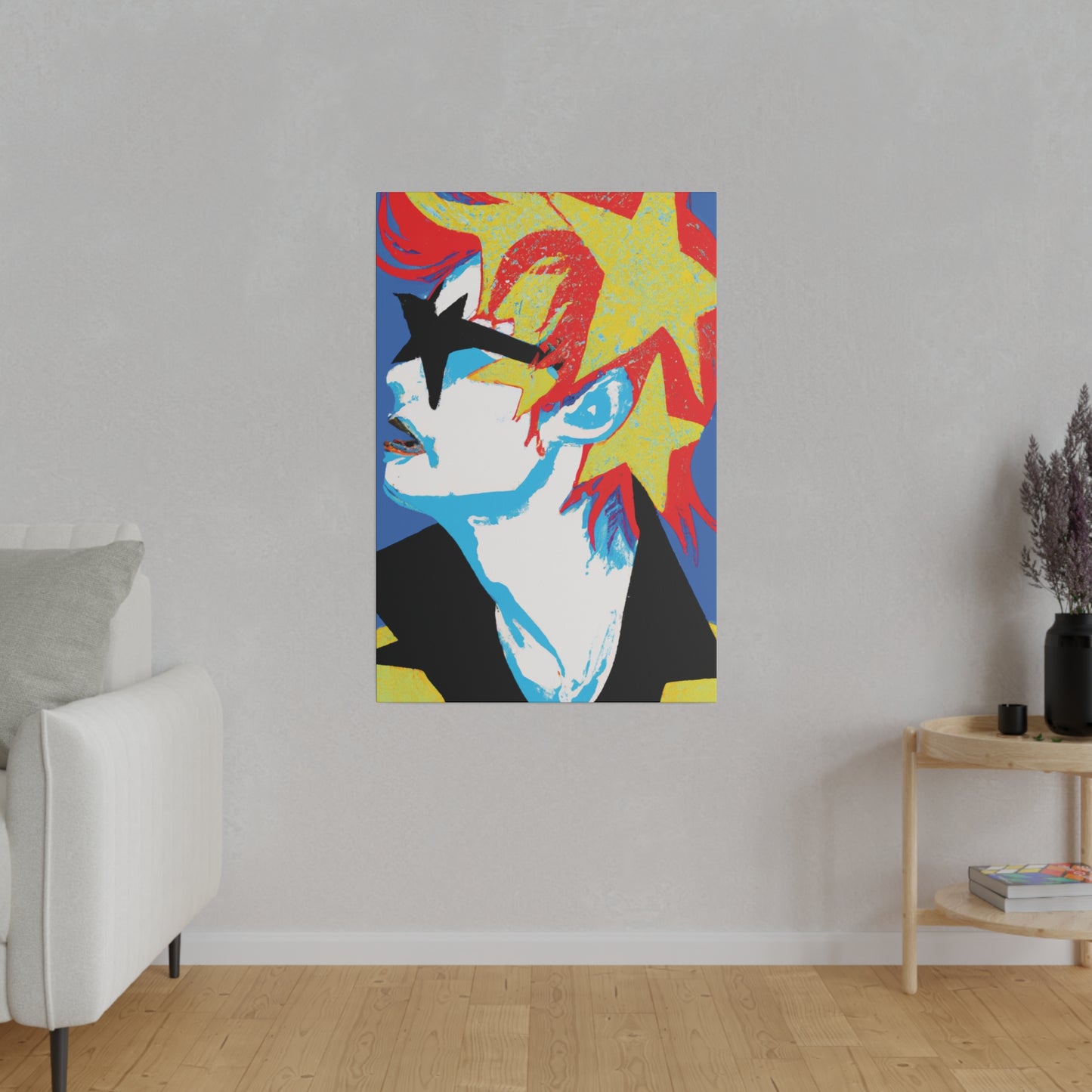 9245E - Rockstar Painting Print | Face | Abstract | Poster | Home Decor | Wall Art | Music Art | Canvas