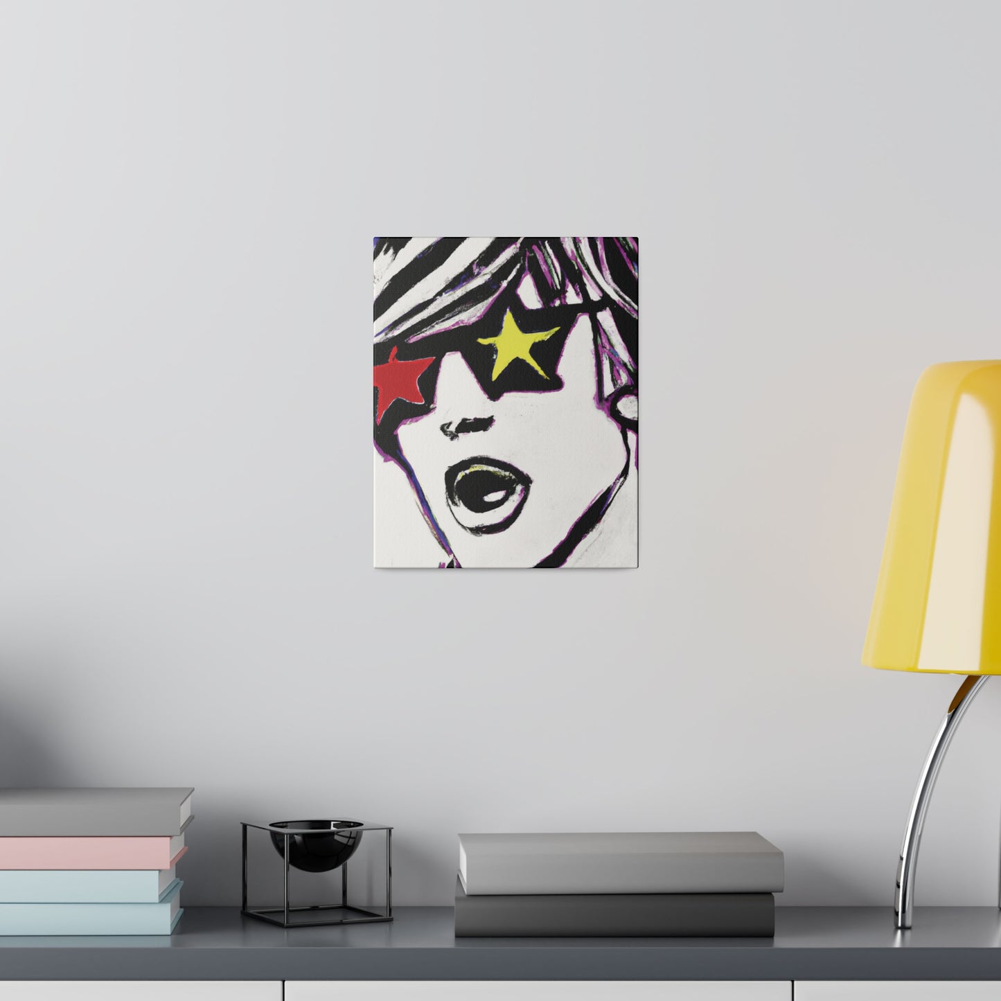 4532A - Rockstar Painting Print | Face | Abstract | Poster | Home Decor | Wall Art | Music Art | Canvas