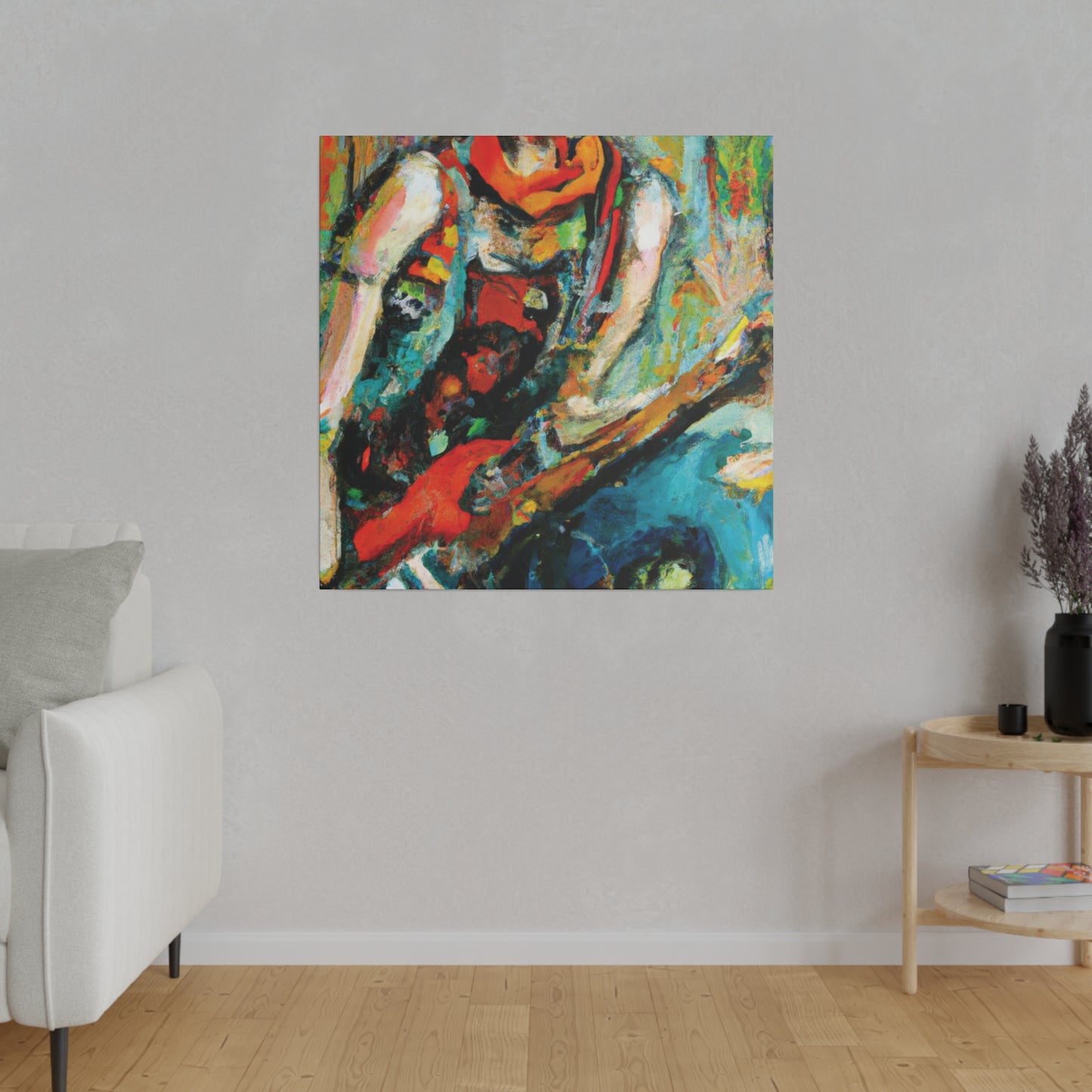 7494M - Rockstar Oil Painting Style Print | Poster | Home Decor | Wall Art | Music Art | Canvas