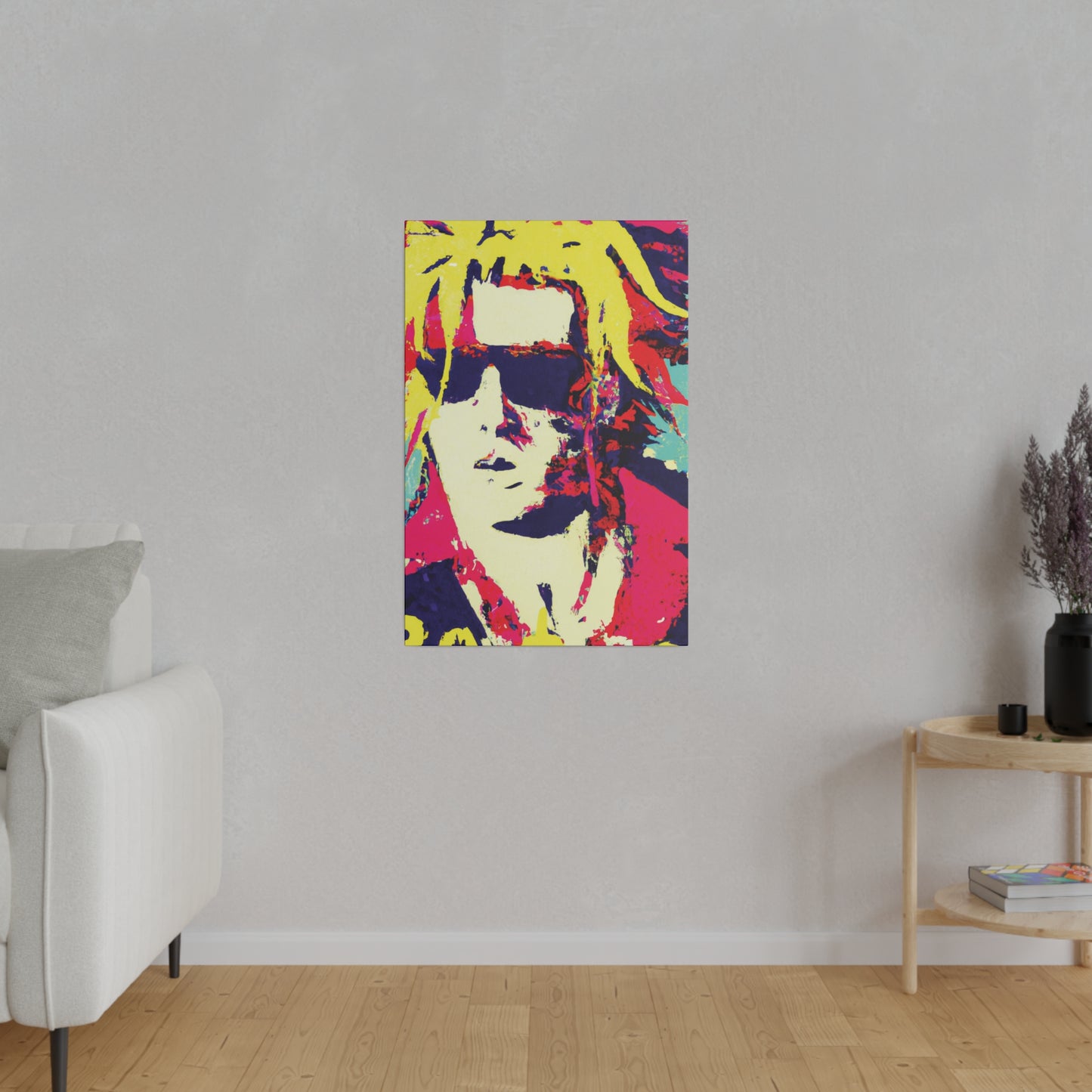 8674W - Rockstar Painting Print | Face | Abstract | Poster | Home Decor | Wall Art | Music Art | Canvas