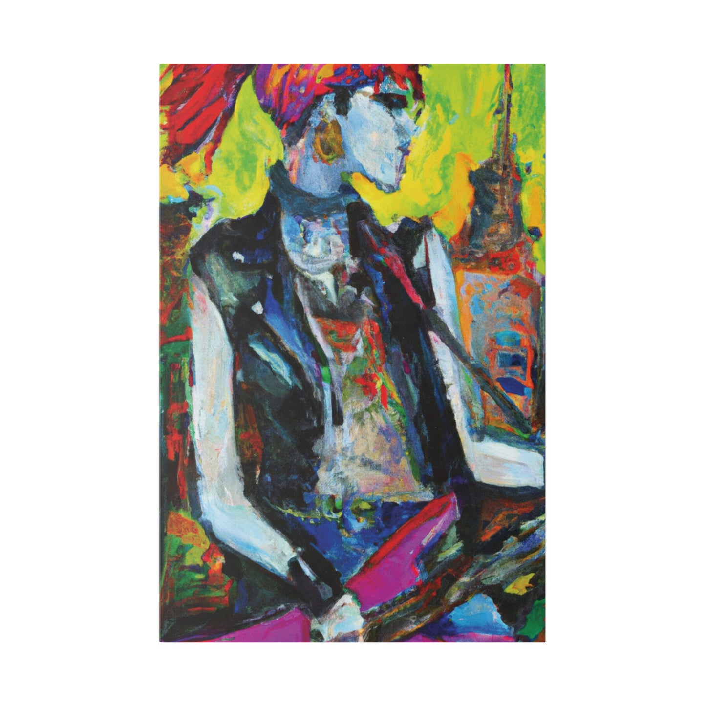 7349W - Rockstar Oil Painting Style Print | Poster | Home Decor | Wall Art | Music Art | Canvas