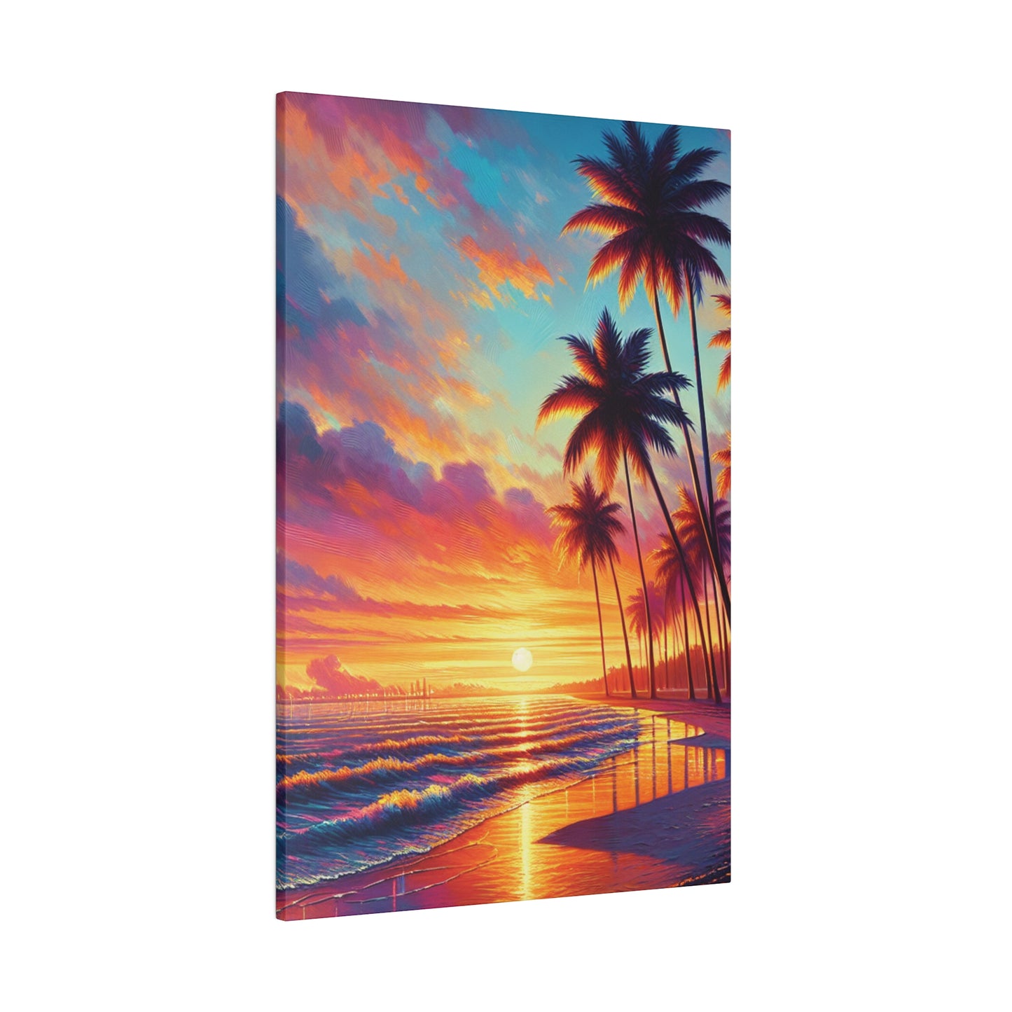 2398K - miami beach art, sunset background, ocean art work, beach art work, sunset designs, miami beach painting, miami beach print