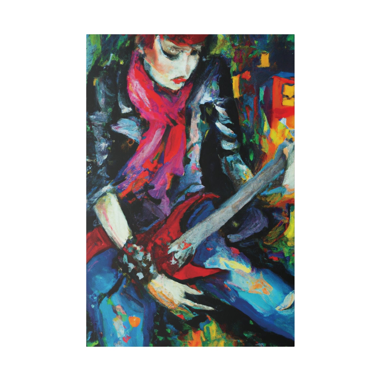 834A - Rockstar Oil Painting Style Print | Poster | Home Decor | Wall Art | Music Art | Canvas