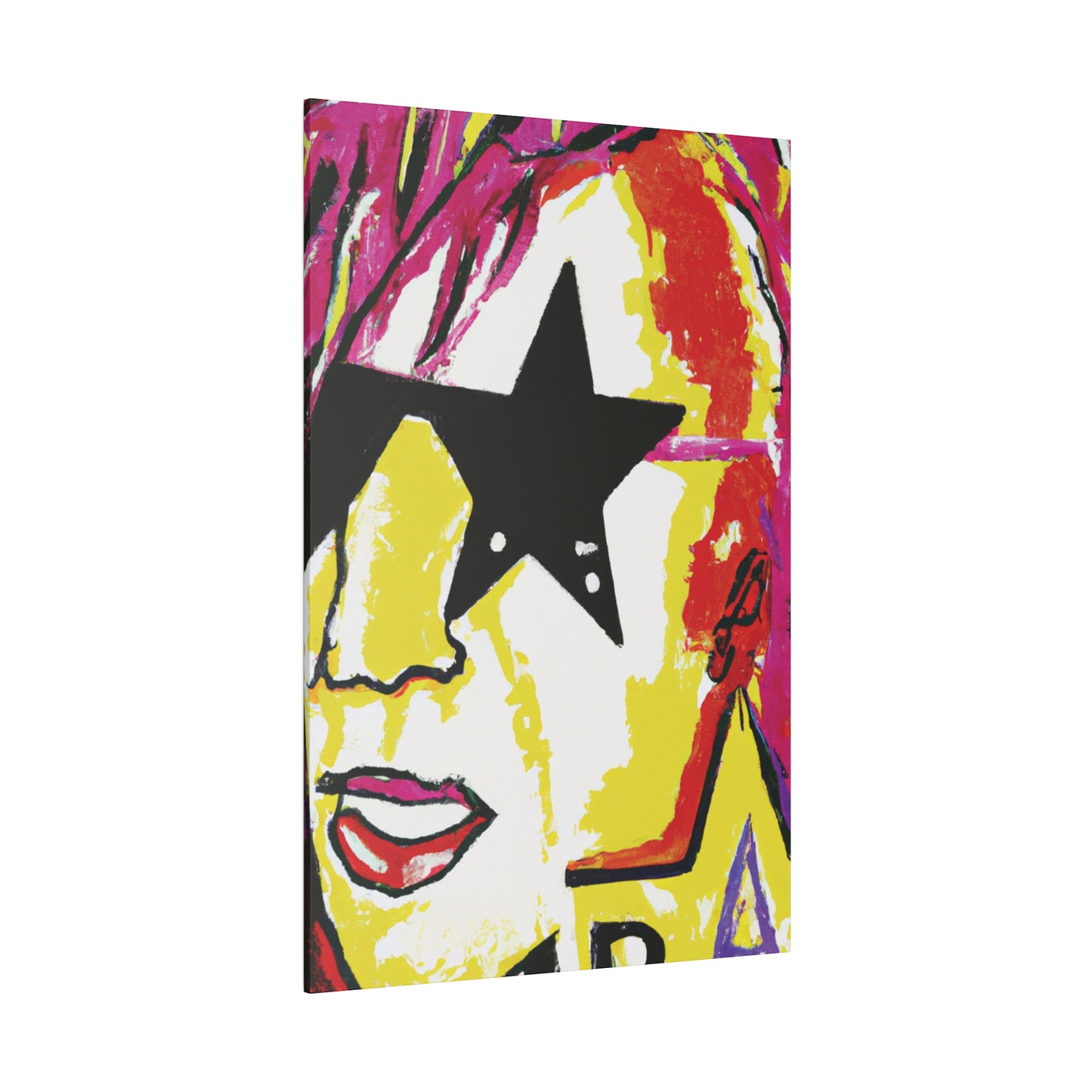 5698R - Rockstar Painting Print | Face | Abstract | Poster | Home Decor | Wall Art | Music Art | Canvas