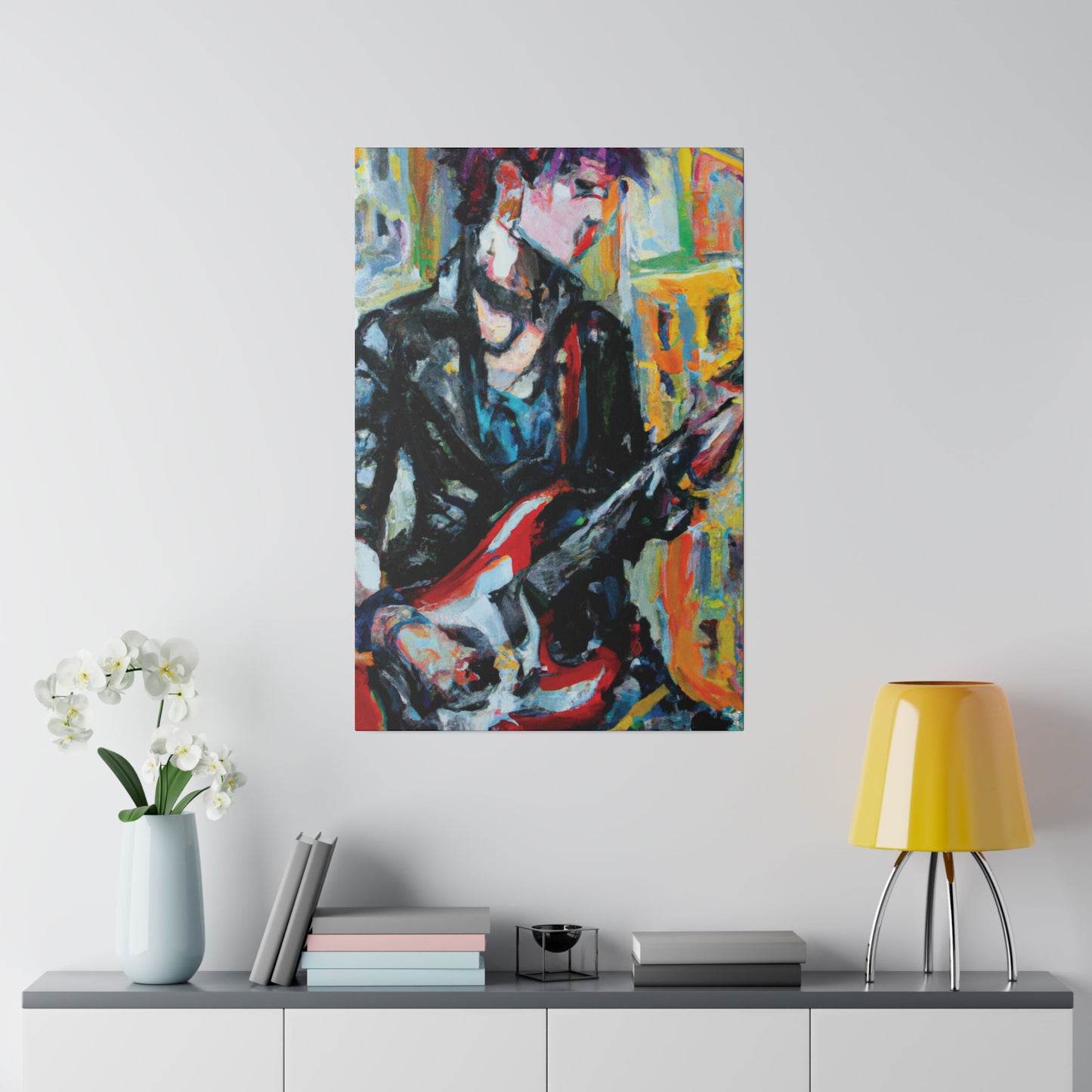 9646Q - Rockstar Oil Painting Style Print | Poster | Home Decor | Wall Art | Music Art | Canvas