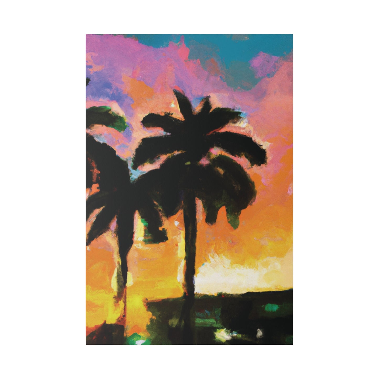 1532W - Miami Beach Sunset Painting Print | Miami | Beach | Sunset | Poster | Home Decor | Wall Art | Canvas