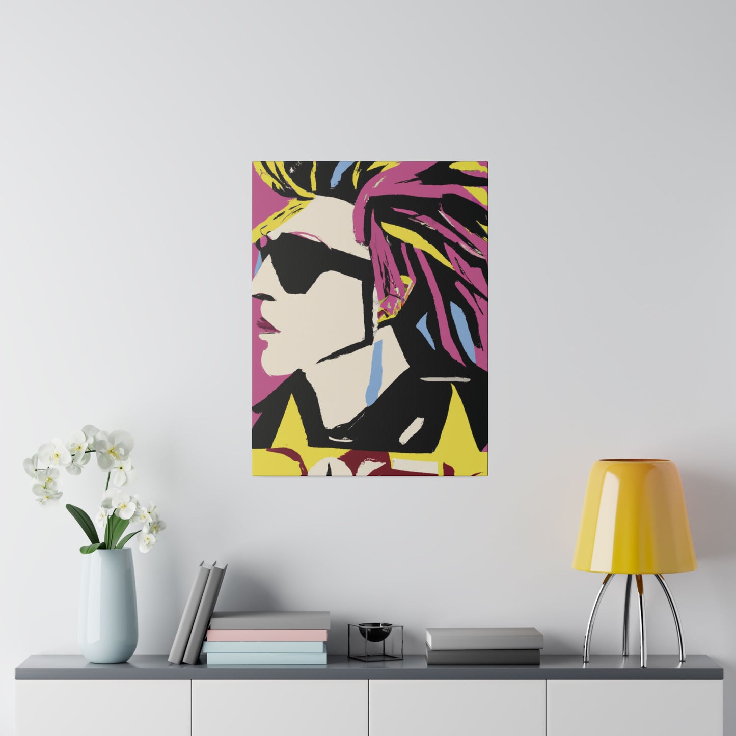 6201W - Rockstar Painting Print | Face | Abstract | Poster | Home Decor | Wall Art | Music Art | Canvas