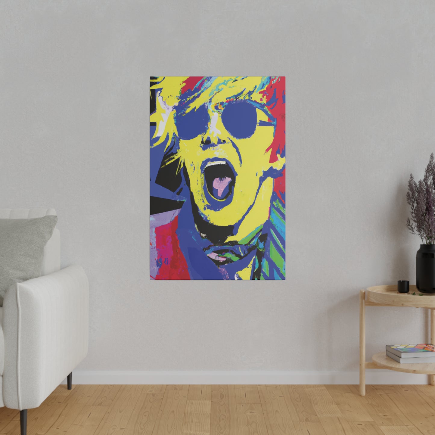 7451T - Rockstar Painting Print | Face | Abstract | Poster | Home Decor | Wall Art | Music Art | Canvas