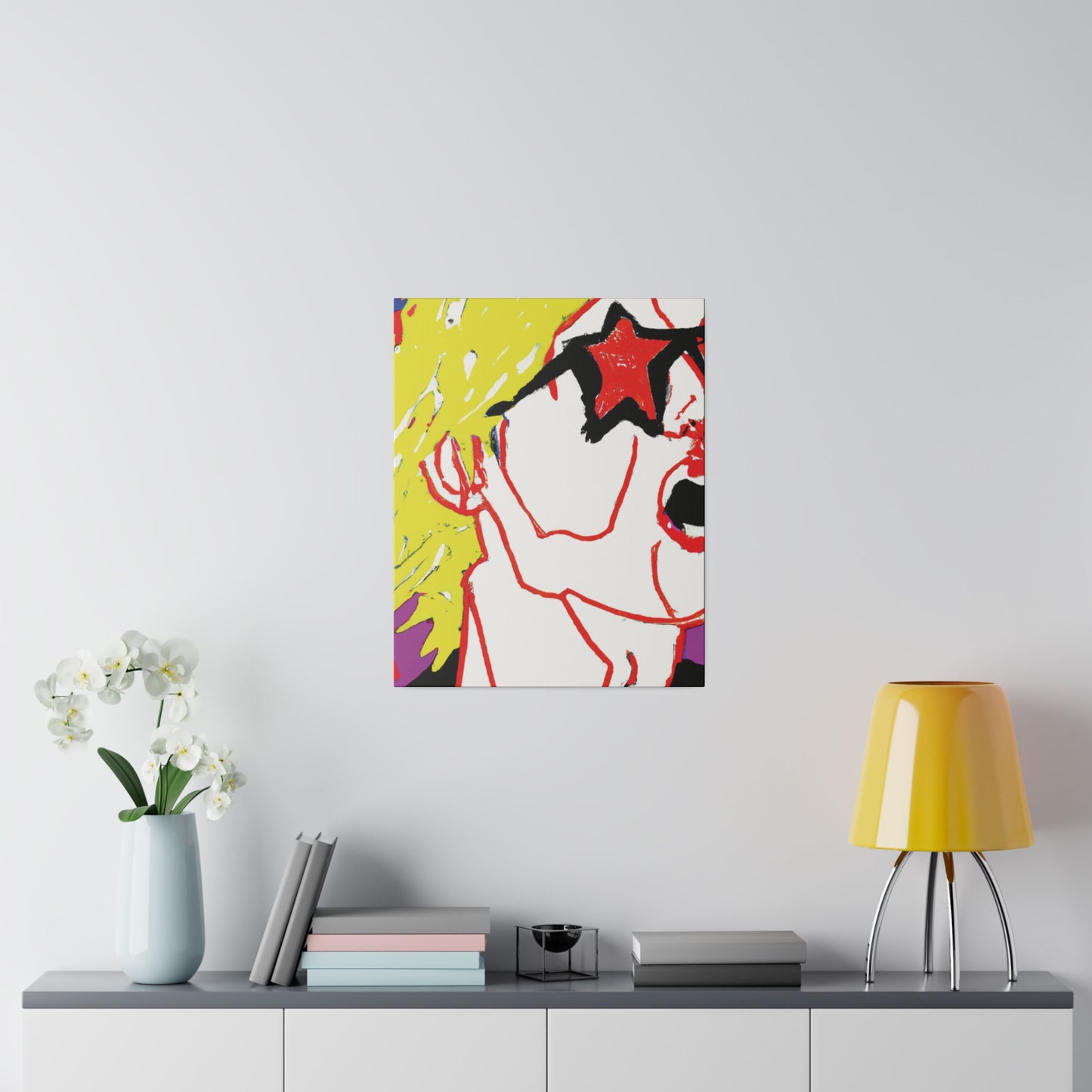 7352R - Rockstar Painting Print | Face | Abstract | Poster | Home Decor | Wall Art | Music Art | Canvas