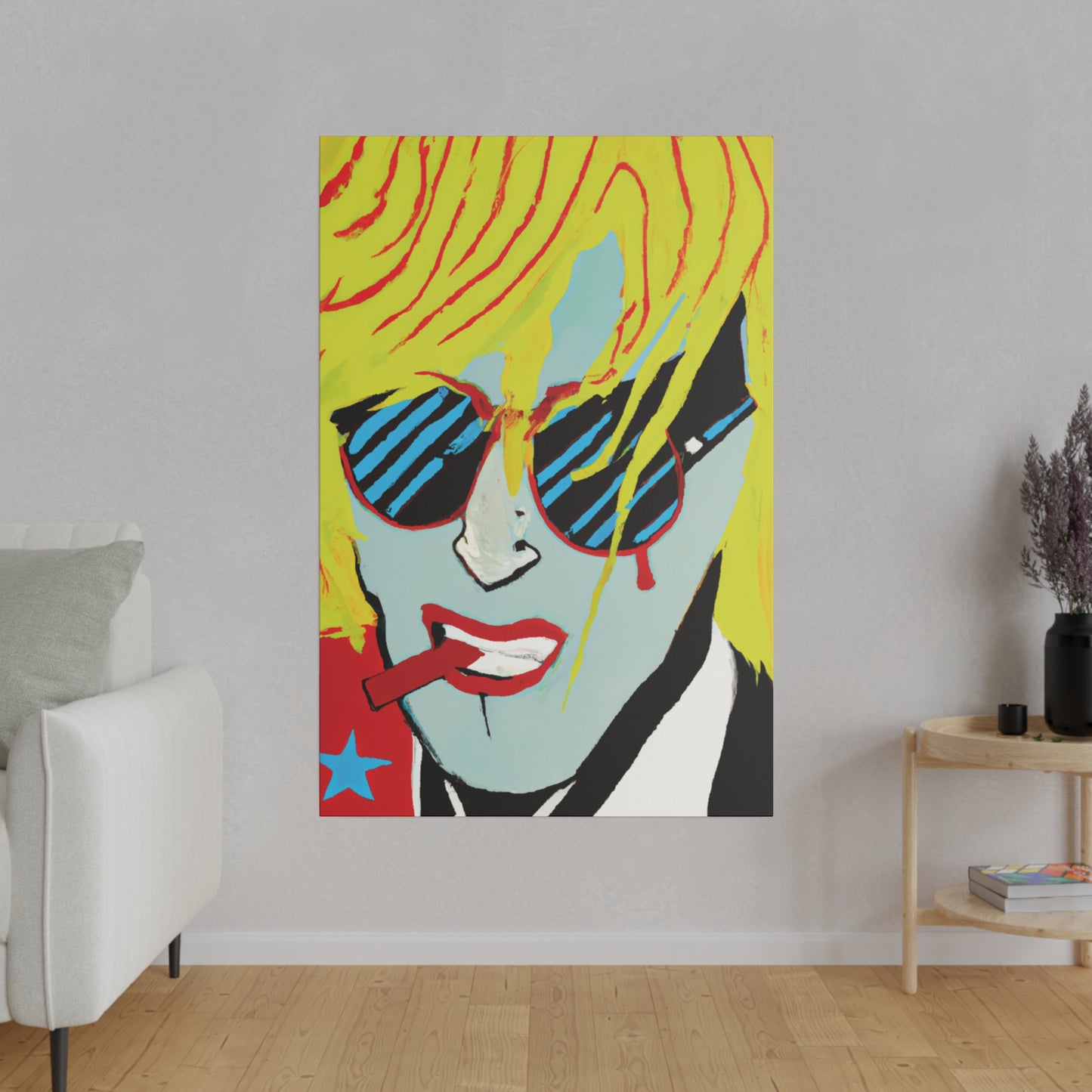 3122Y - Rockstar Painting Print | Face | Abstract | Poster | Home Decor | Wall Art | Music Art | Canvas