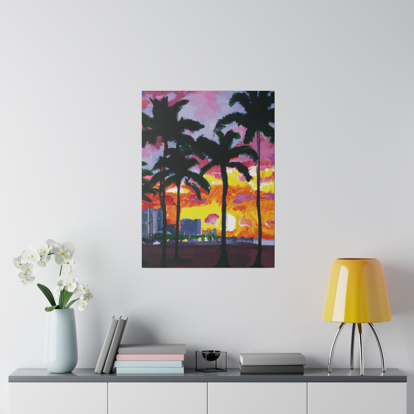 6342T - Miami Beach Sunset Painting Print | Miami | Beach | Sunset | Poster | Home Decor | Wall Art | Canvas