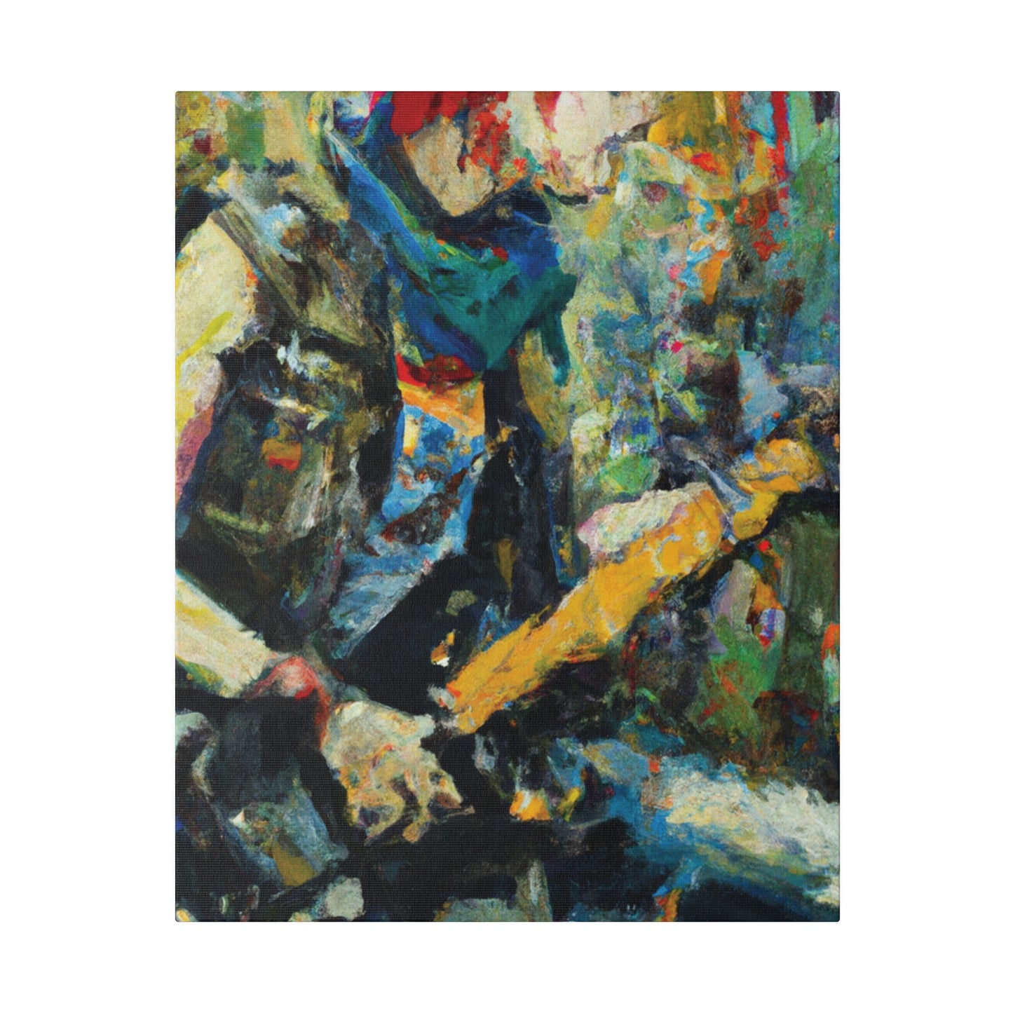 3758W - Rockstar Oil Painting Style Print | Poster | Home Decor | Wall Art | Music Art | Canvas