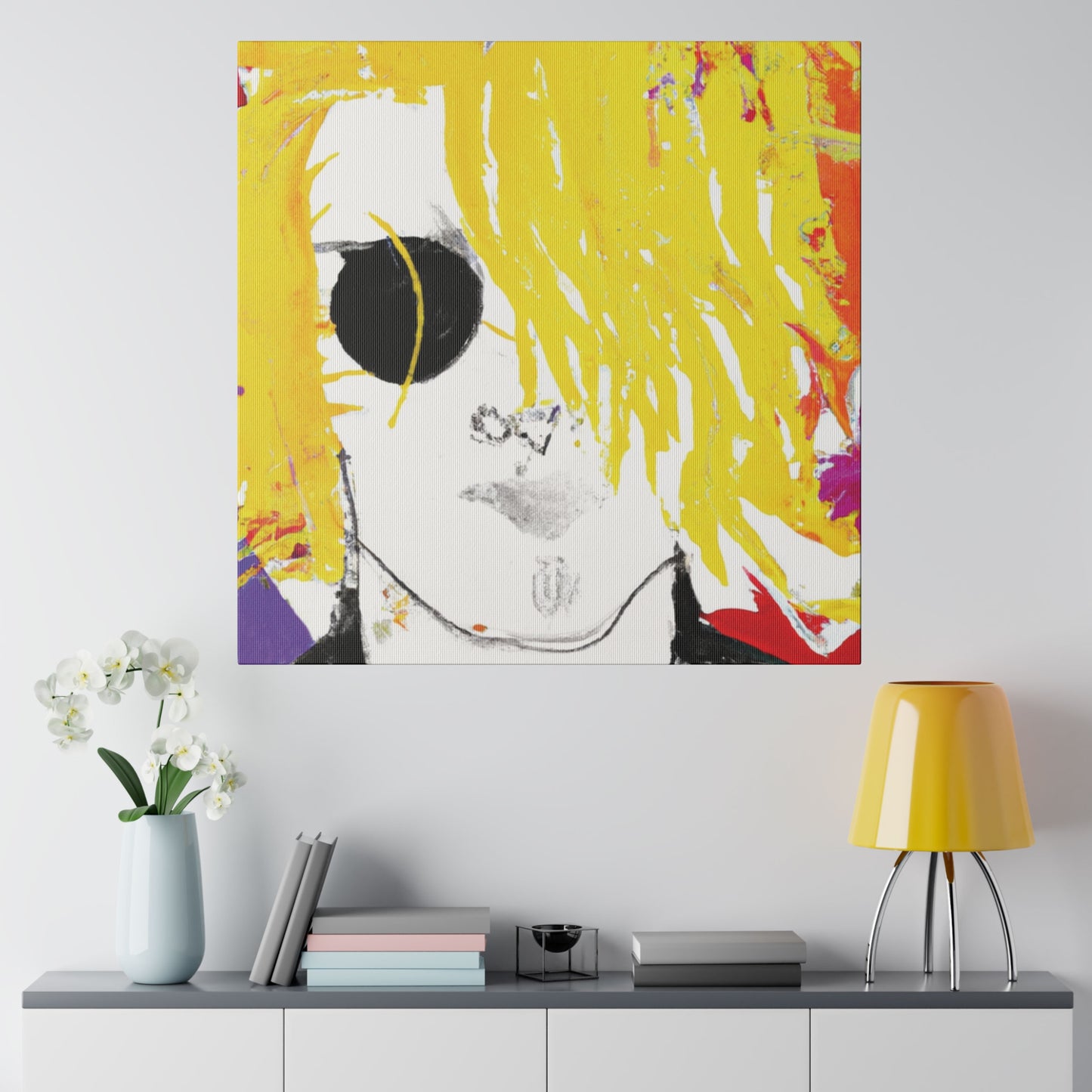 9674T - Rockstar Painting Print | Face | Abstract | Poster | Home Decor | Wall Art | Music Art | Canvas