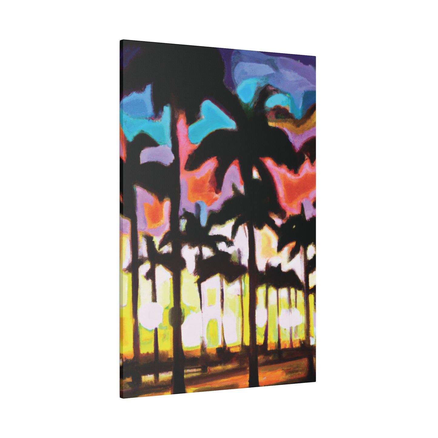 8596C - Miami Beach Sunset Painting Print | Miami | Beach | Sunset | Poster | Home Decor | Wall Art | Canvas