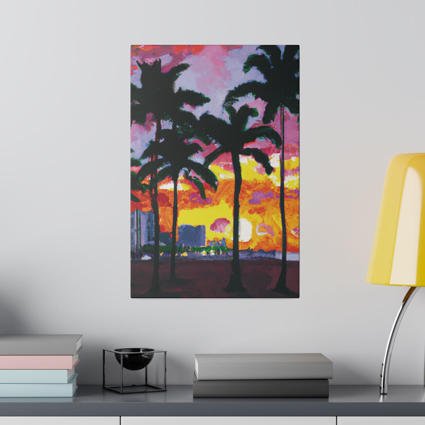 6342T - Miami Beach Sunset Painting Print | Miami | Beach | Sunset | Poster | Home Decor | Wall Art | Canvas