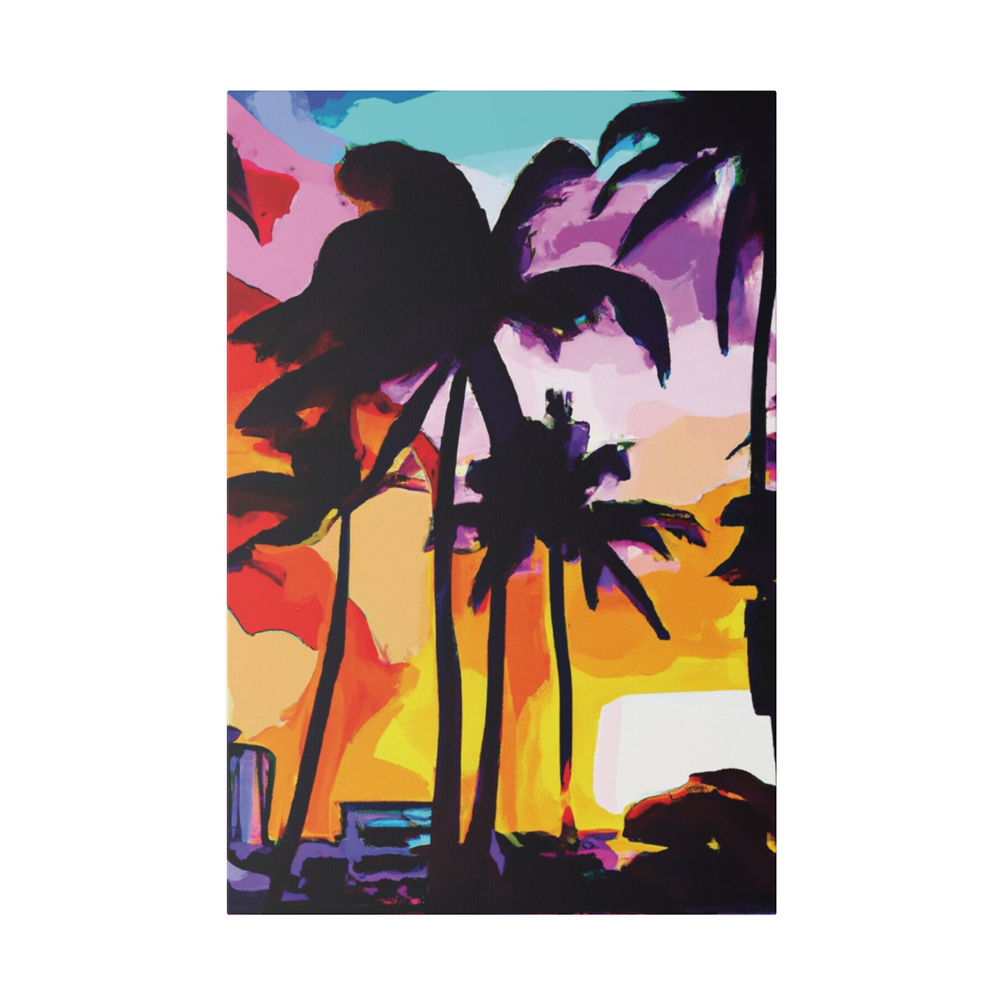 3987G - Miami Beach Sunset Painting Print | Miami | Beach | Sunset | Poster | Home Decor | Wall Art | Canvas