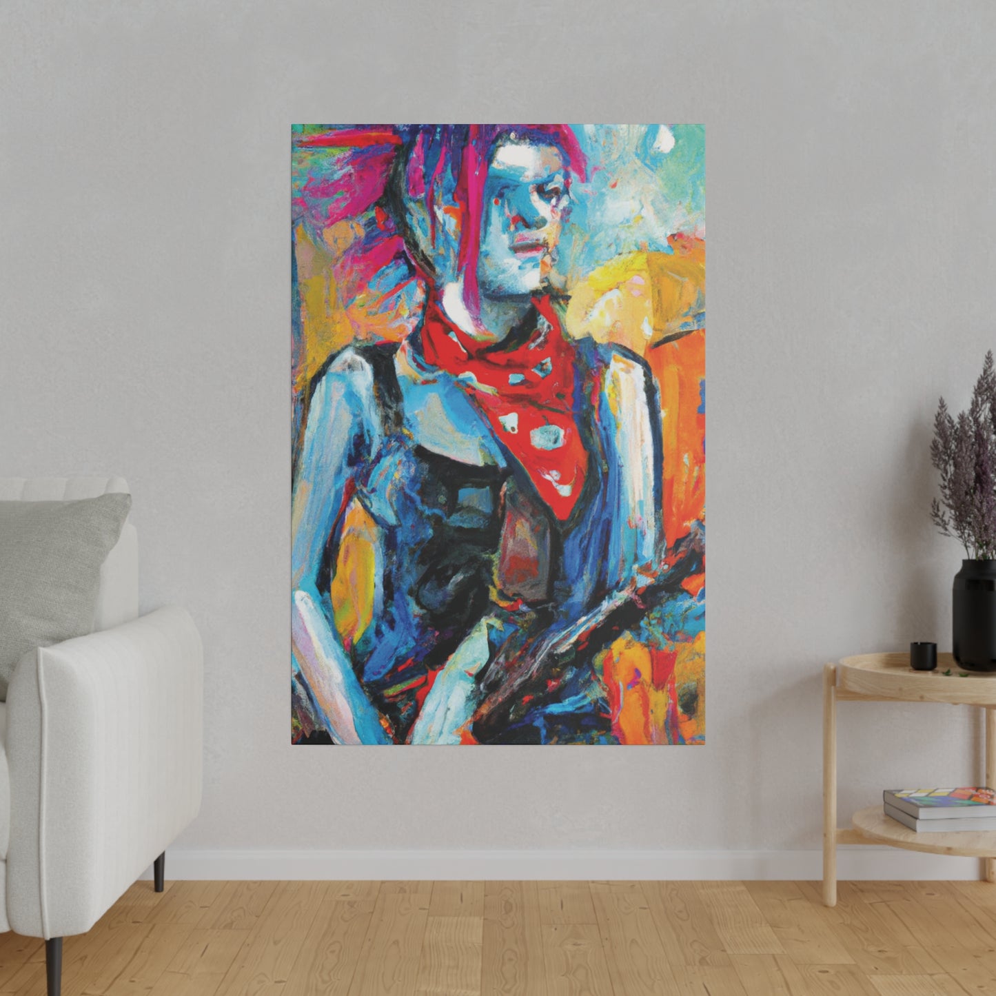 7372P - Rockstar Oil Painting Style Print | Poster | Home Decor | Wall Art | Music Art | Canvas