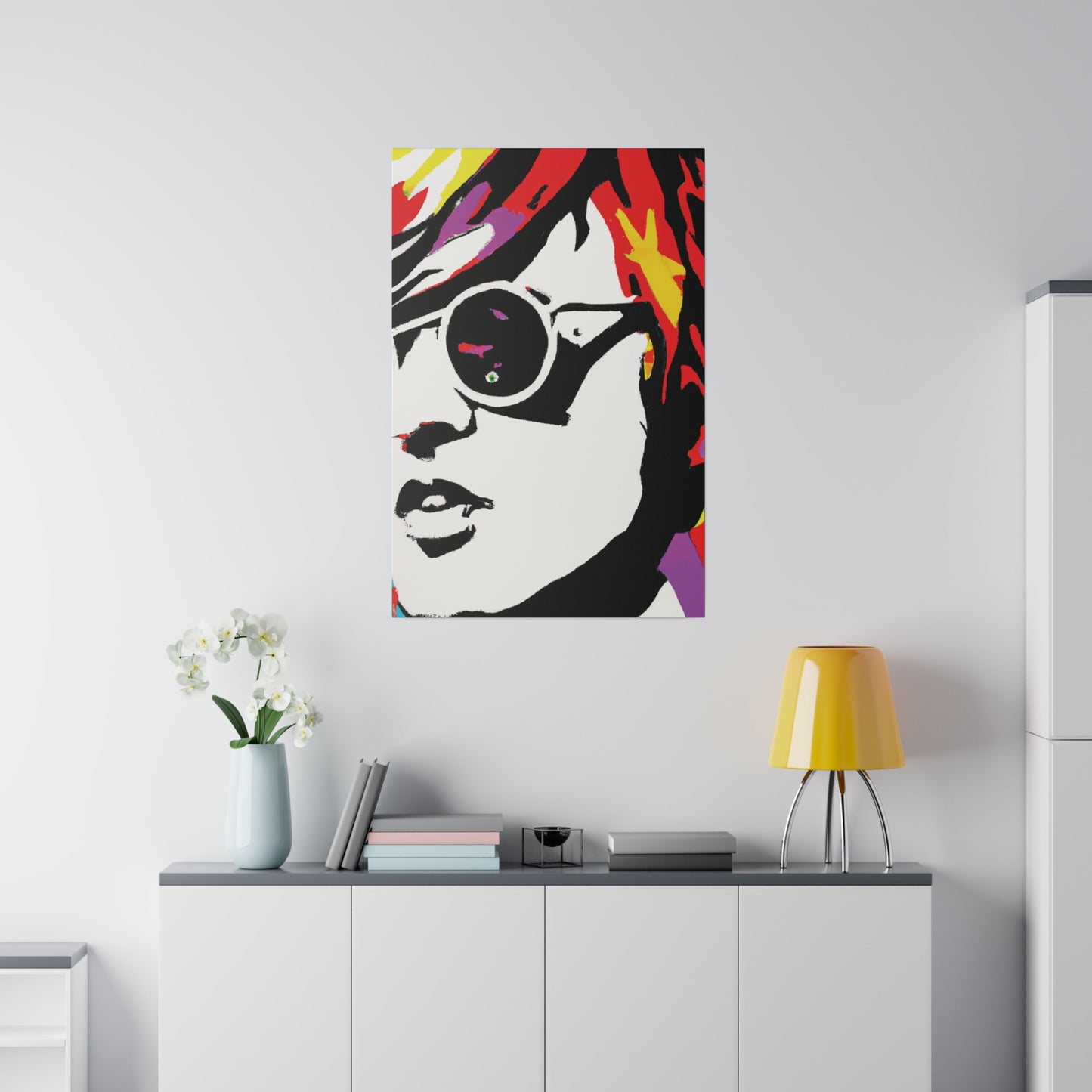 199N - Rockstar Painting Print | Face | Abstract | Poster | Home Decor | Wall Art | Music Art | Canvas