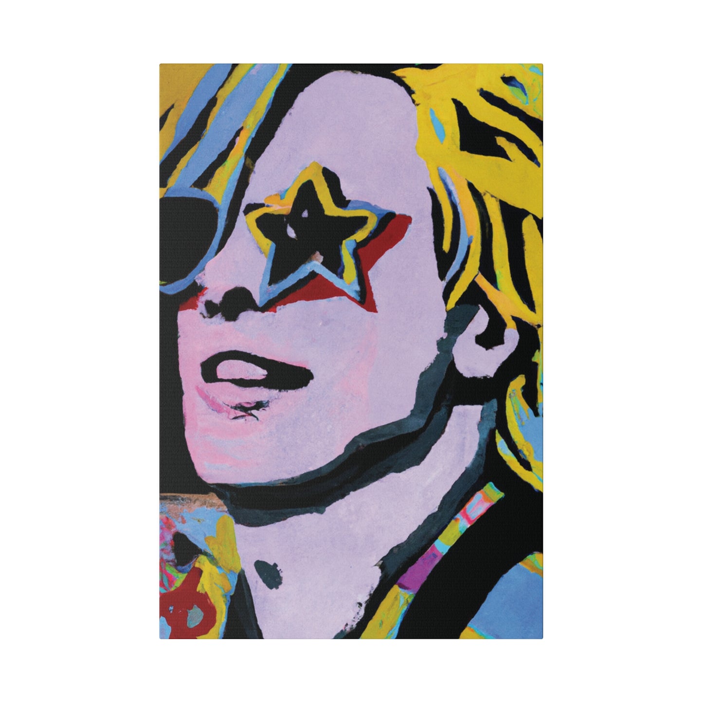 5027F - Rockstar Painting Print | Face | Abstract | Poster | Home Decor | Wall Art | Music Art | Canvas