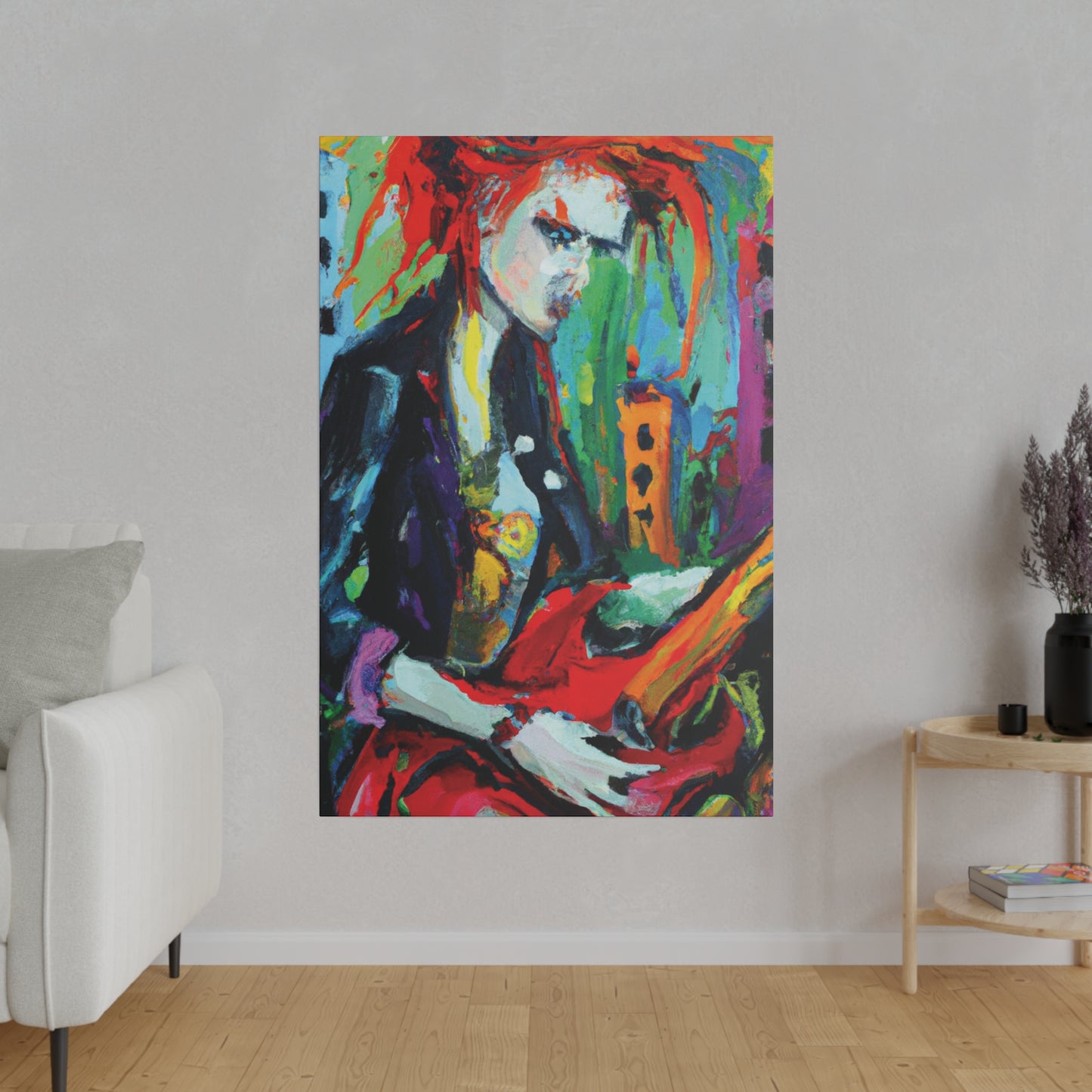 5857Q - Rockstar Oil Painting Style Print | Poster | Home Decor | Wall Art | Music Art | Canvas