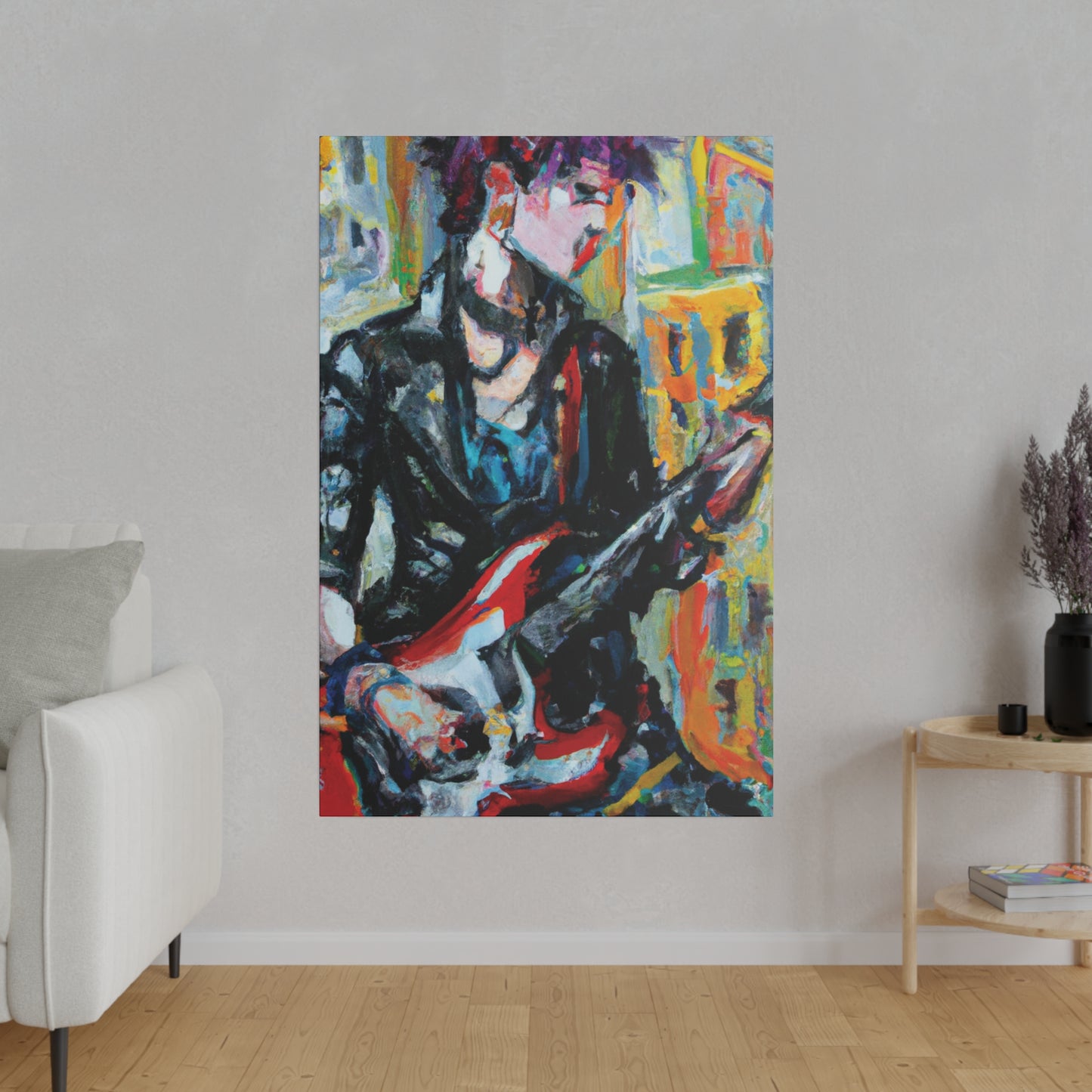 9646Q - Rockstar Oil Painting Style Print | Poster | Home Decor | Wall Art | Music Art | Canvas