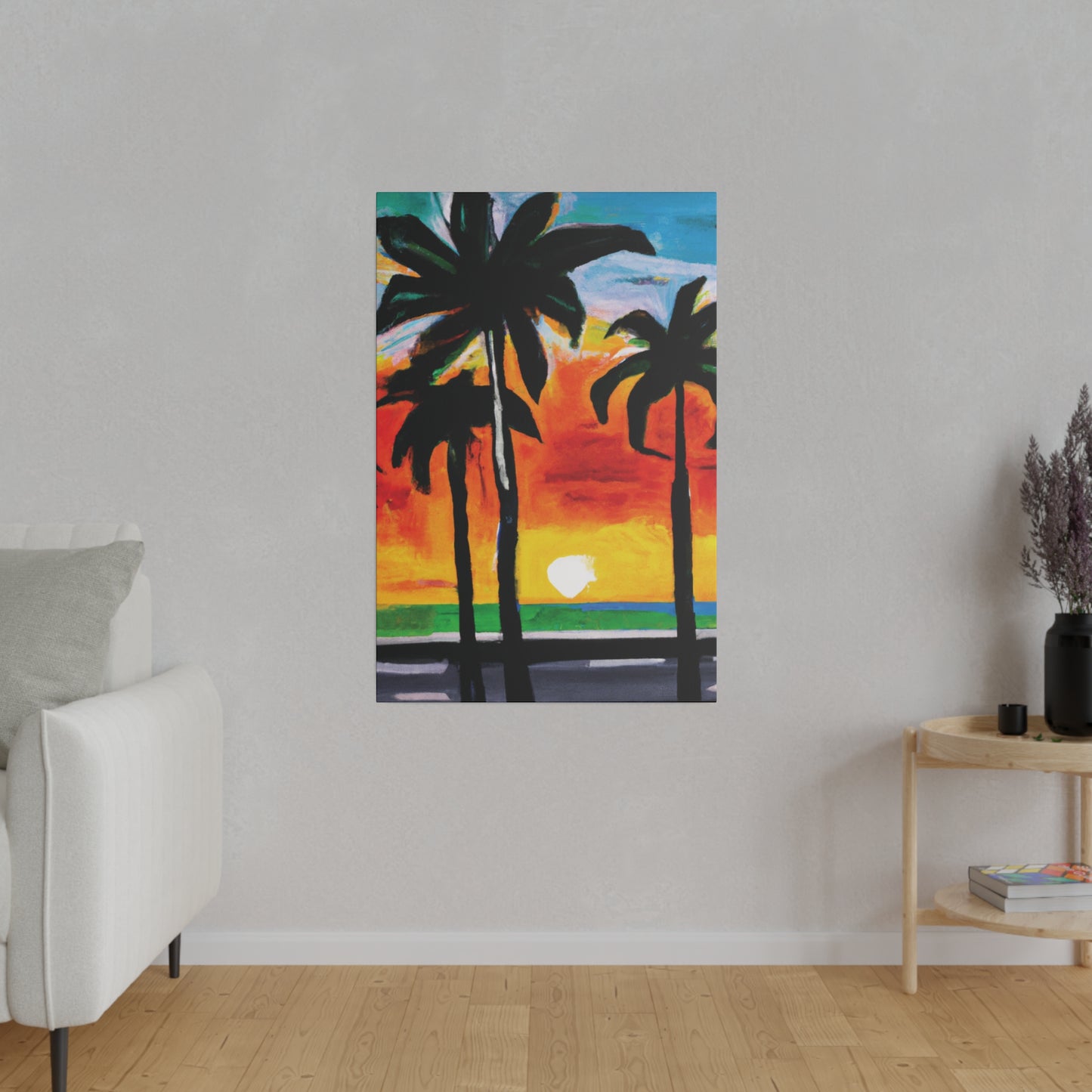 4312S - Miami Beach Sunset Painting Print | Miami | Beach | Sunset | Poster | Home Decor | Wall Art | Canvas