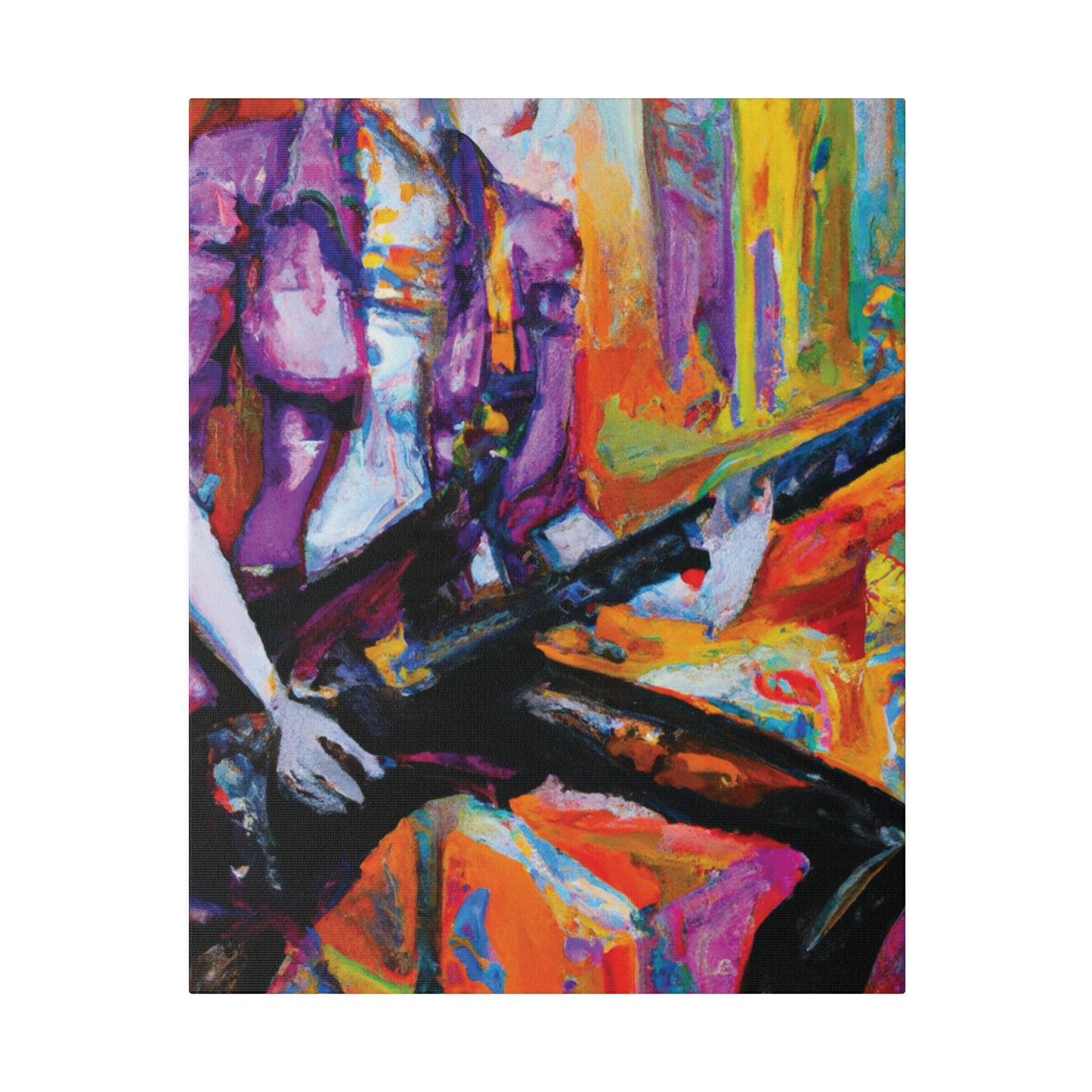 477F - Rockstar Oil Painting Style Print | Poster | Home Decor | Wall Art | Music Art | Canvas