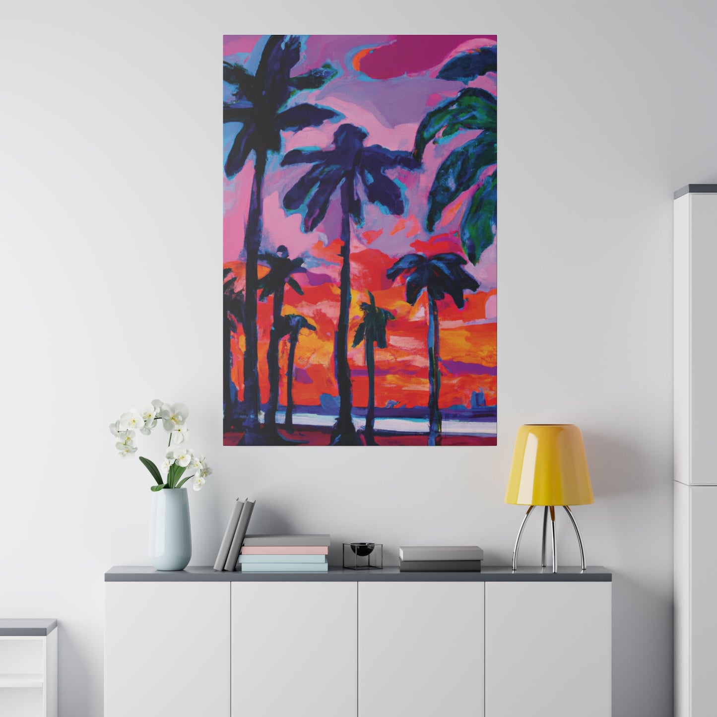 4754Q - Miami Beach Sunset Painting Print | Miami | Beach | Sunset | Poster | Home Decor | Wall Art | Canvas