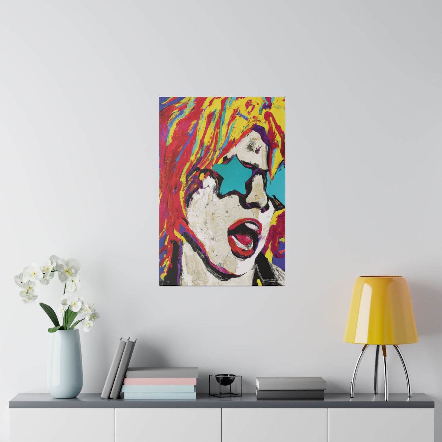 8876G - Rockstar Painting Print | Face | Abstract | Poster | Home Decor | Wall Art | Music Art | Canvas