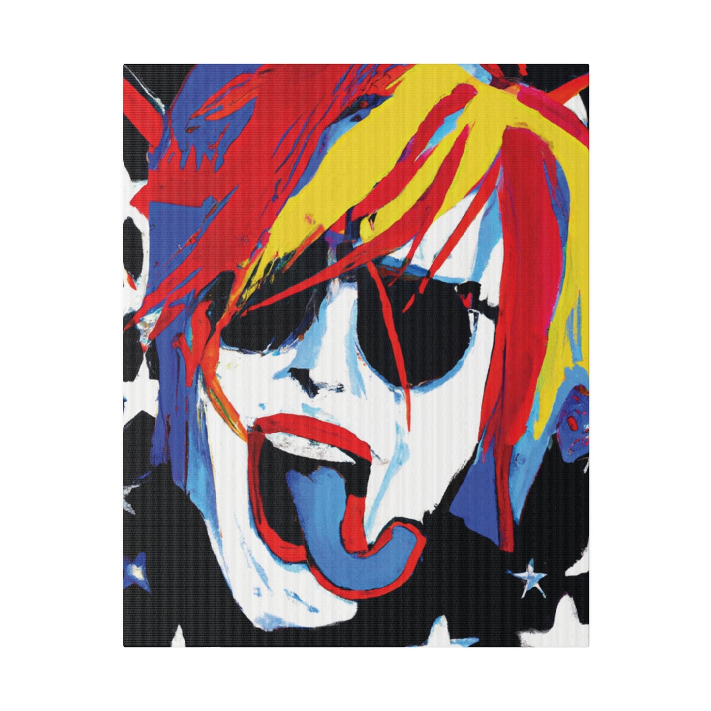 5376Y - Rockstar Painting Print | Face | Abstract | Poster | Home Decor | Wall Art | Music Art | Canvas