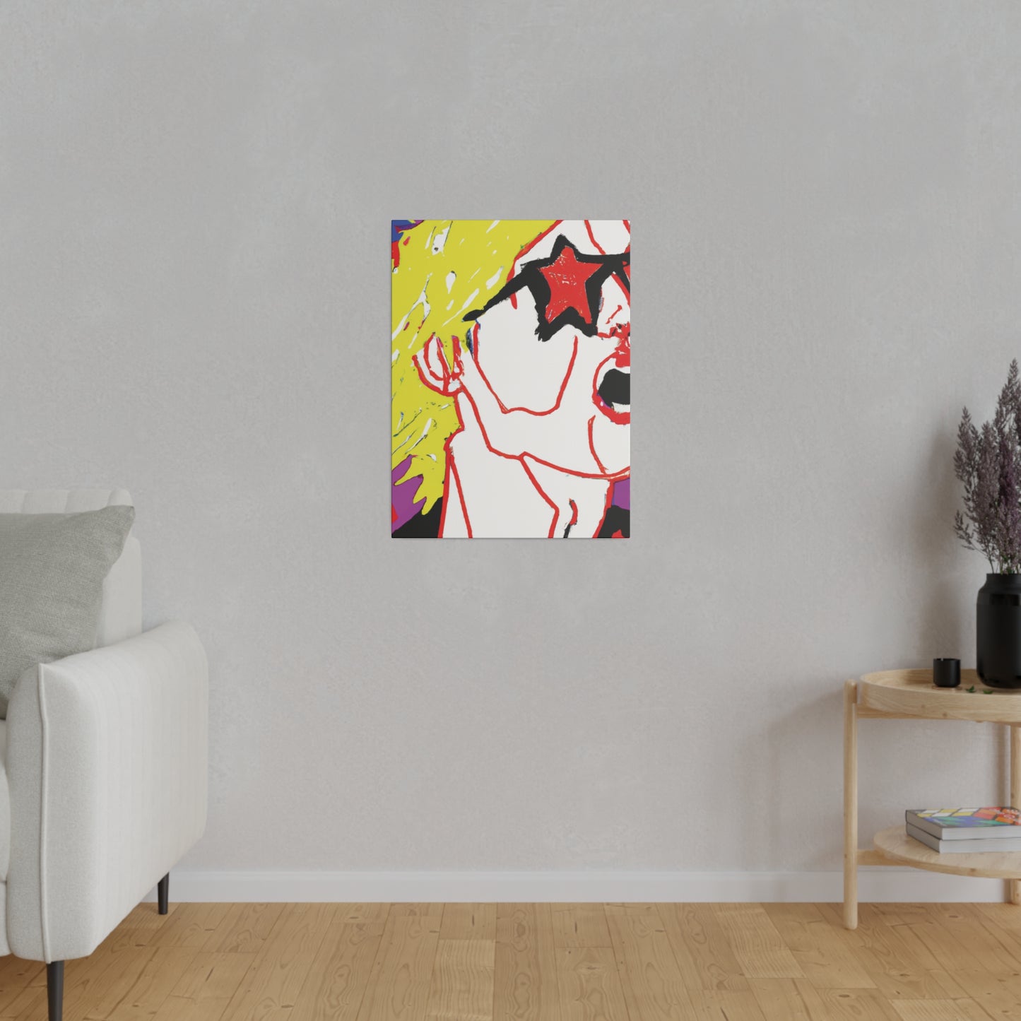 7352R - Rockstar Painting Print | Face | Abstract | Poster | Home Decor | Wall Art | Music Art | Canvas