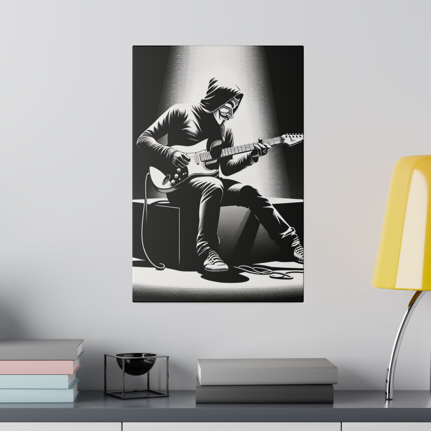 5238K - music art work, rockstar gifts, musician gift ideas, guitar art work, guitar artwork, guitar wall art canvas, playing guitar, decor