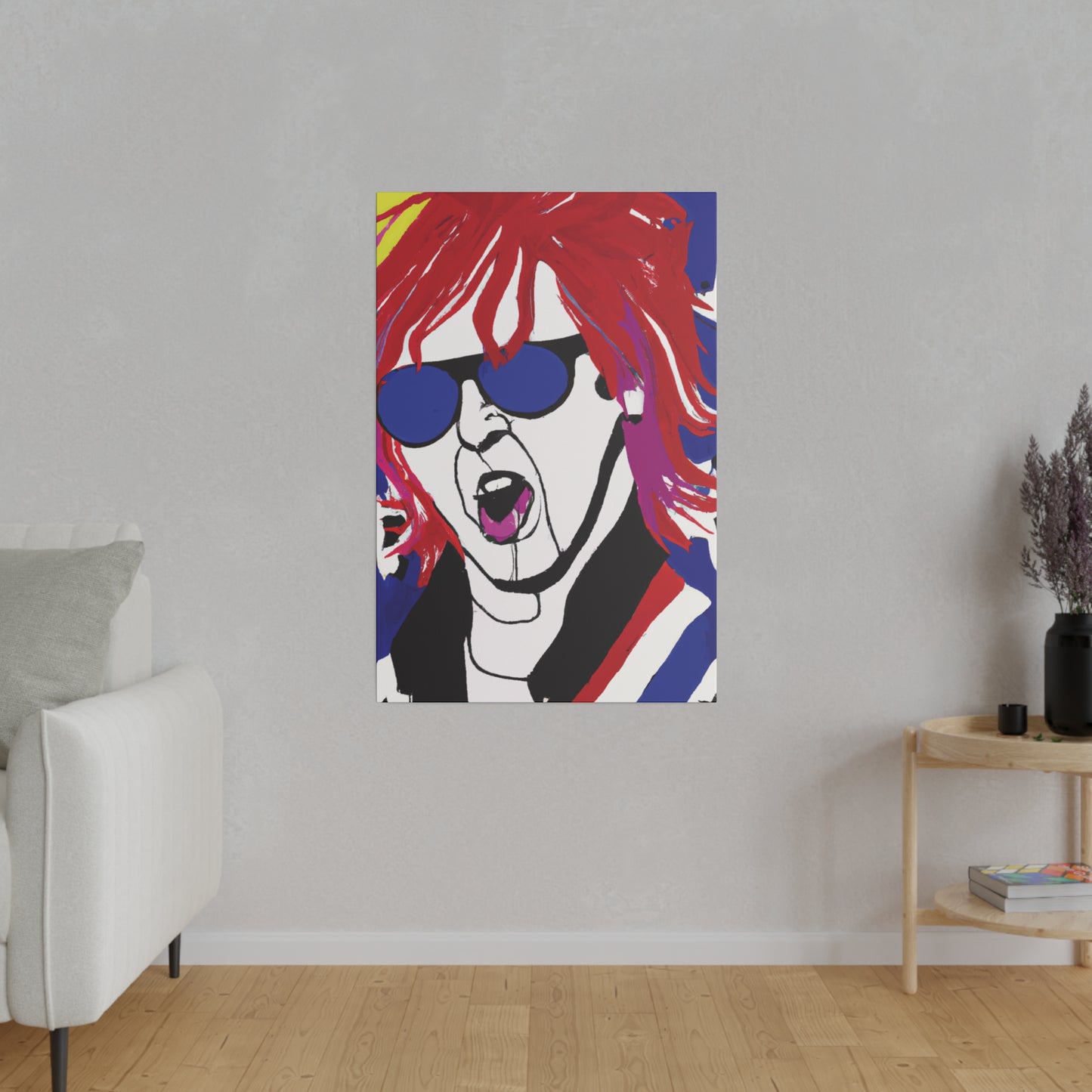 4739V - Rockstar Painting Print | Face | Abstract | Poster | Home Decor | Wall Art | Music Art | Canvas