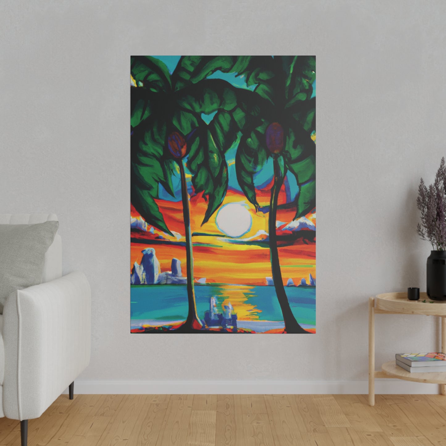 7643V - Miami Beach Sunset Painting Print | Miami | Beach | Sunset | Poster | Home Decor | Wall Art | Canvas