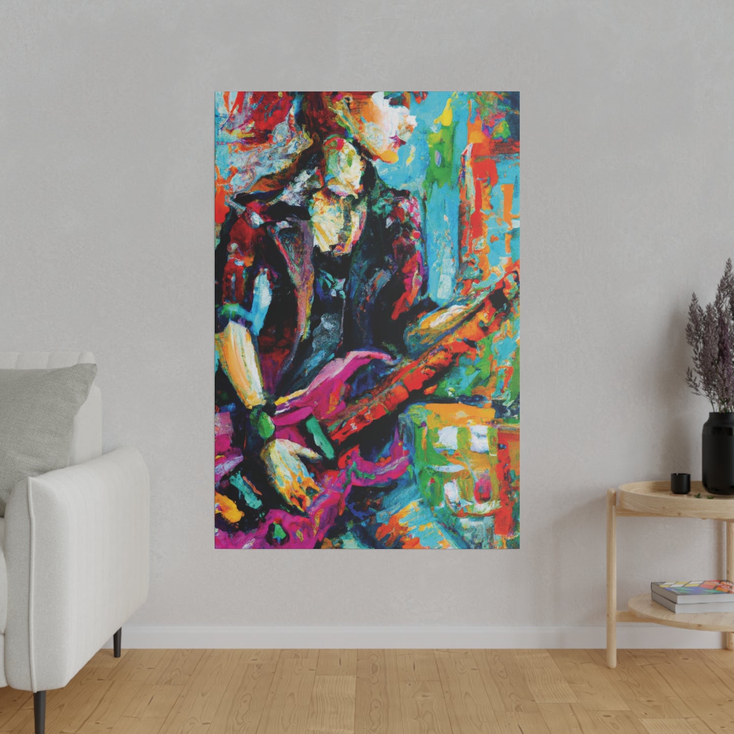 5003E - Rockstar Oil Painting Style Print | Poster | Home Decor | Wall Art | Music Art | Canvas