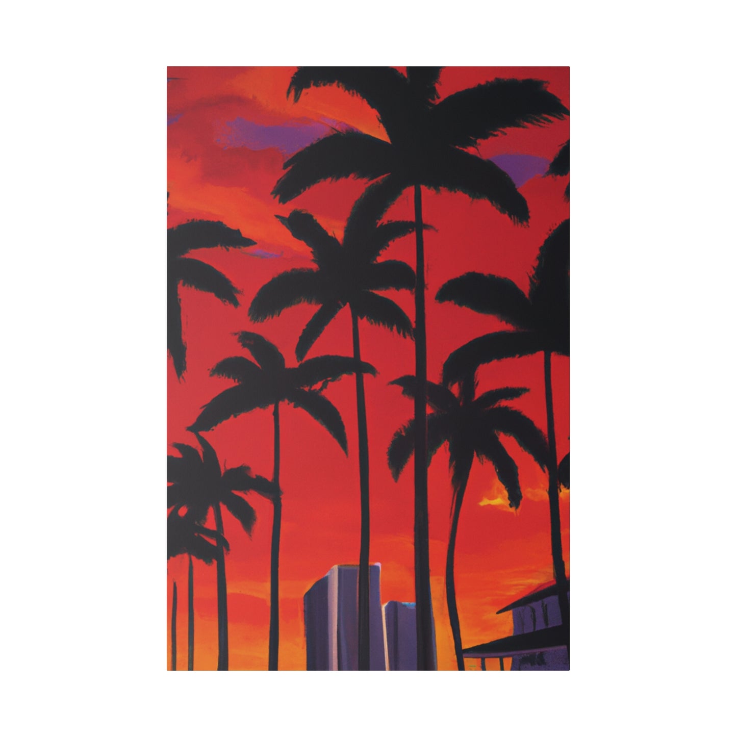 7261M - Miami Beach Sunset Painting Print | Miami | Beach | Sunset | Poster | Home Decor | Wall Art | Canvas