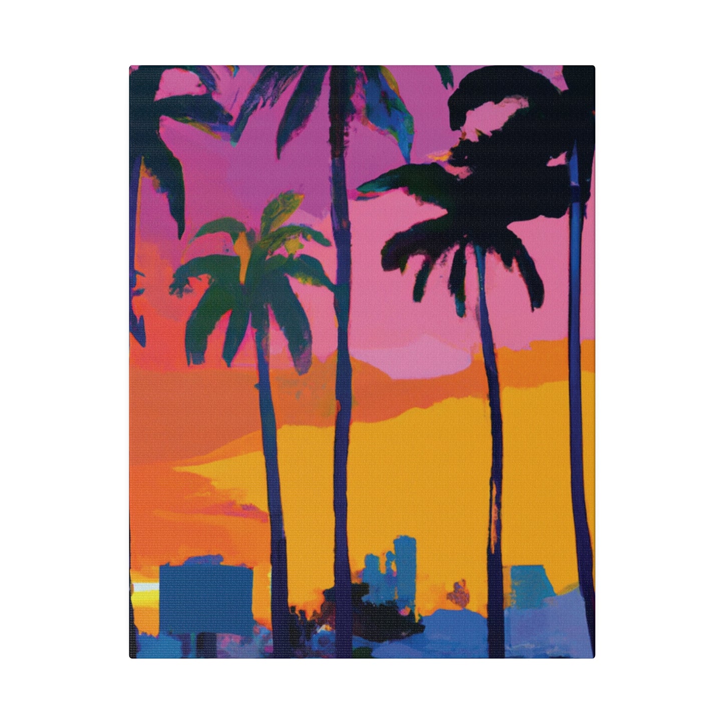 3546F - Miami Beach Sunset Painting Print | Miami | Beach | Sunset | Poster | Home Decor | Wall Art | Canvas