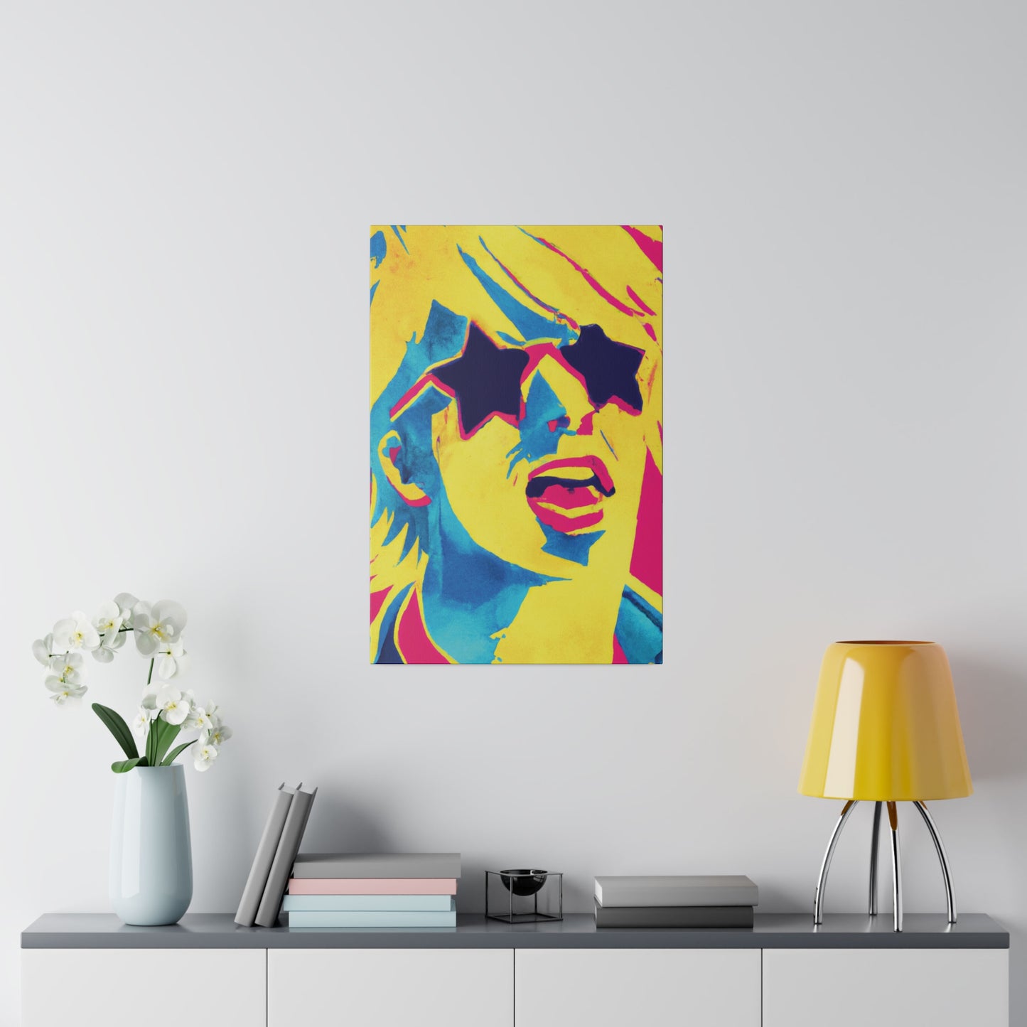 7392X - Rockstar Painting Print | Face | Abstract | Poster | Home Decor | Wall Art | Music Art | Canvas