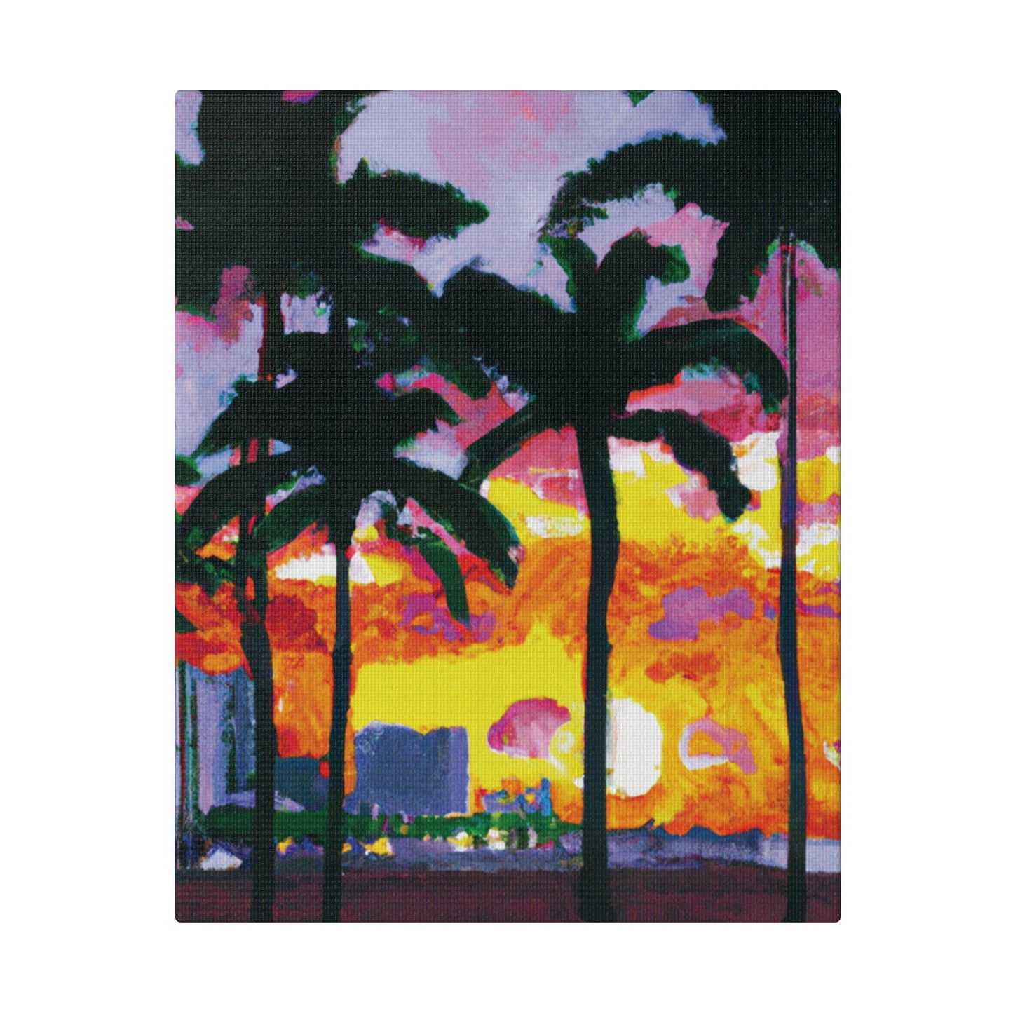 6342T - Miami Beach Sunset Painting Print | Miami | Beach | Sunset | Poster | Home Decor | Wall Art | Canvas