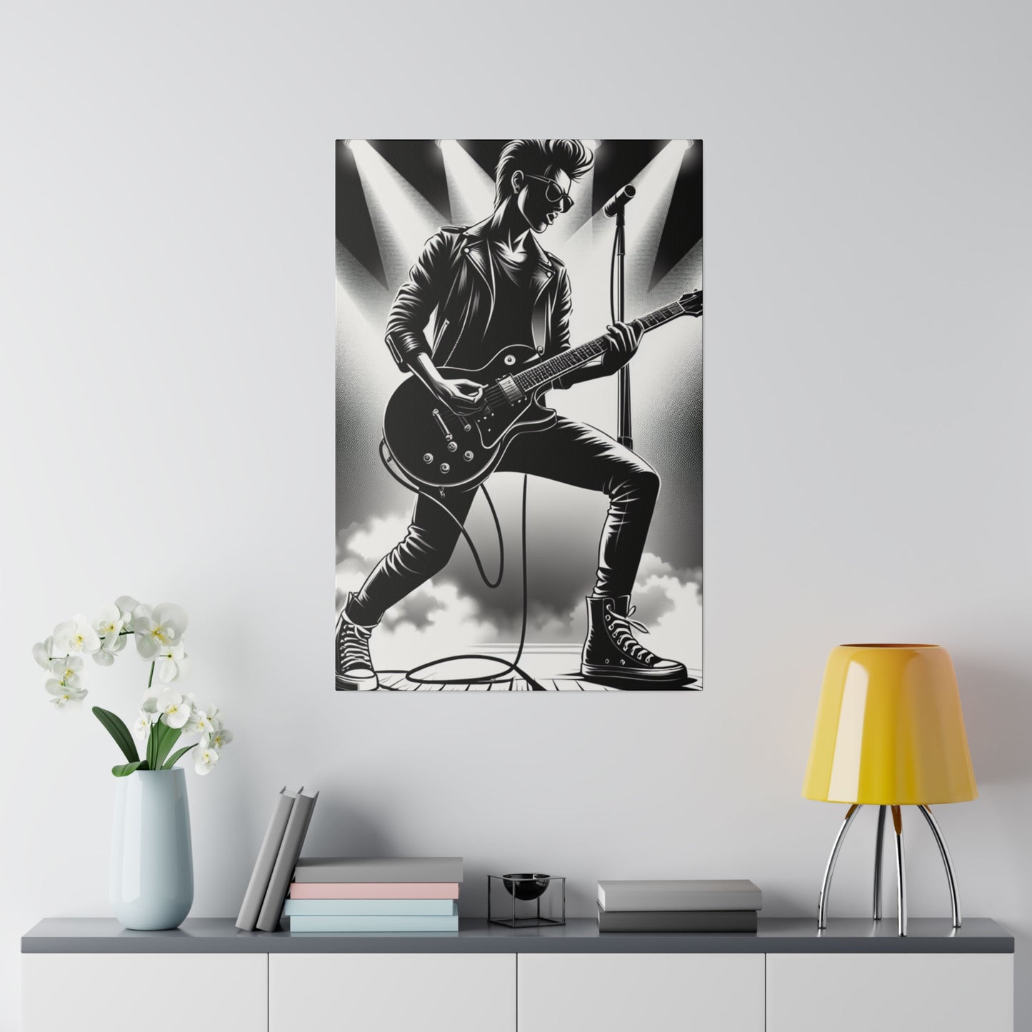 3876M - music art work, rockstar gifts, musician gift ideas, guitar art work, guitar artwork, guitar wall art canvas, playing guitar, decor