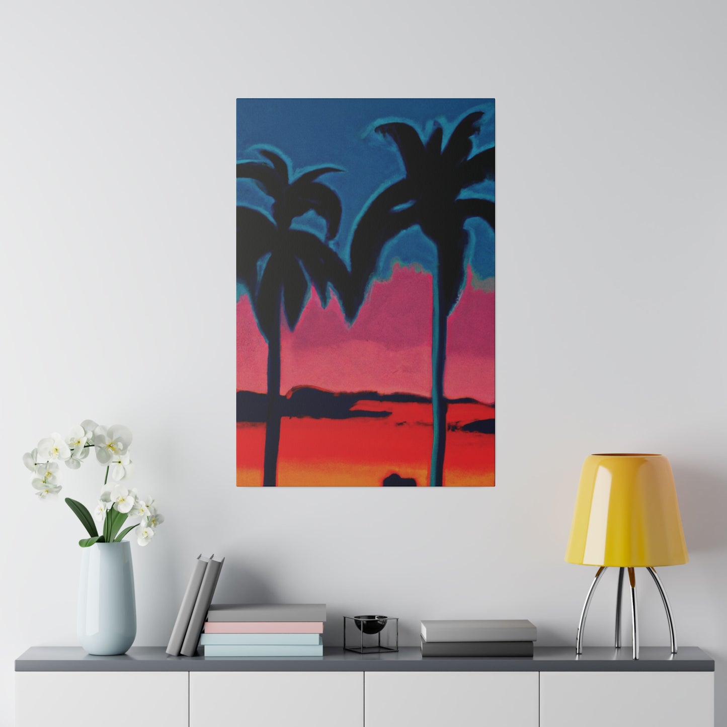 2545B - Miami Beach Sunset Painting Print | Miami | Beach | Sunset | Poster | Home Decor | Wall Art | Canvas