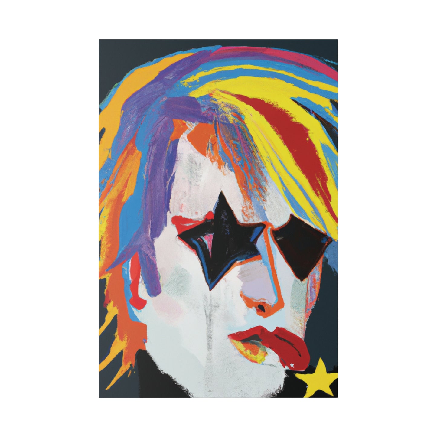 5673A - Rockstar Painting Print | Face | Abstract | Poster | Home Decor | Wall Art | Music Art | Canvas