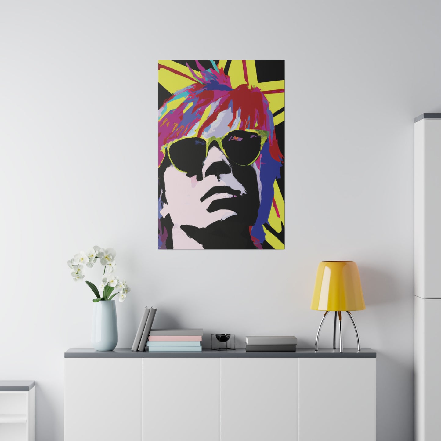 2184J - Rockstar Painting Print | Face | Abstract | Poster | Home Decor | Wall Art | Music Art | Canvas