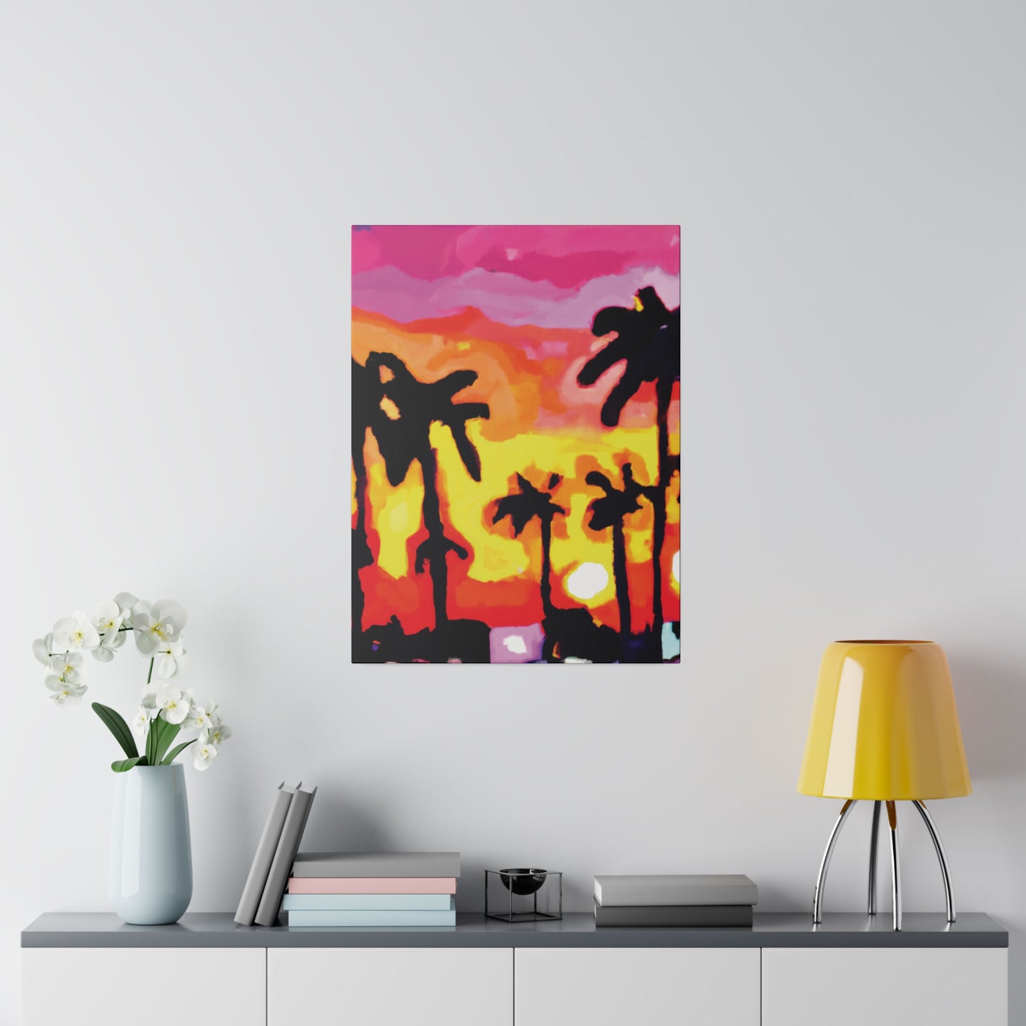 7893K - Miami Beach Sunset Painting Print | Miami | Beach | Sunset | Poster | Home Decor | Wall Art | Canvas