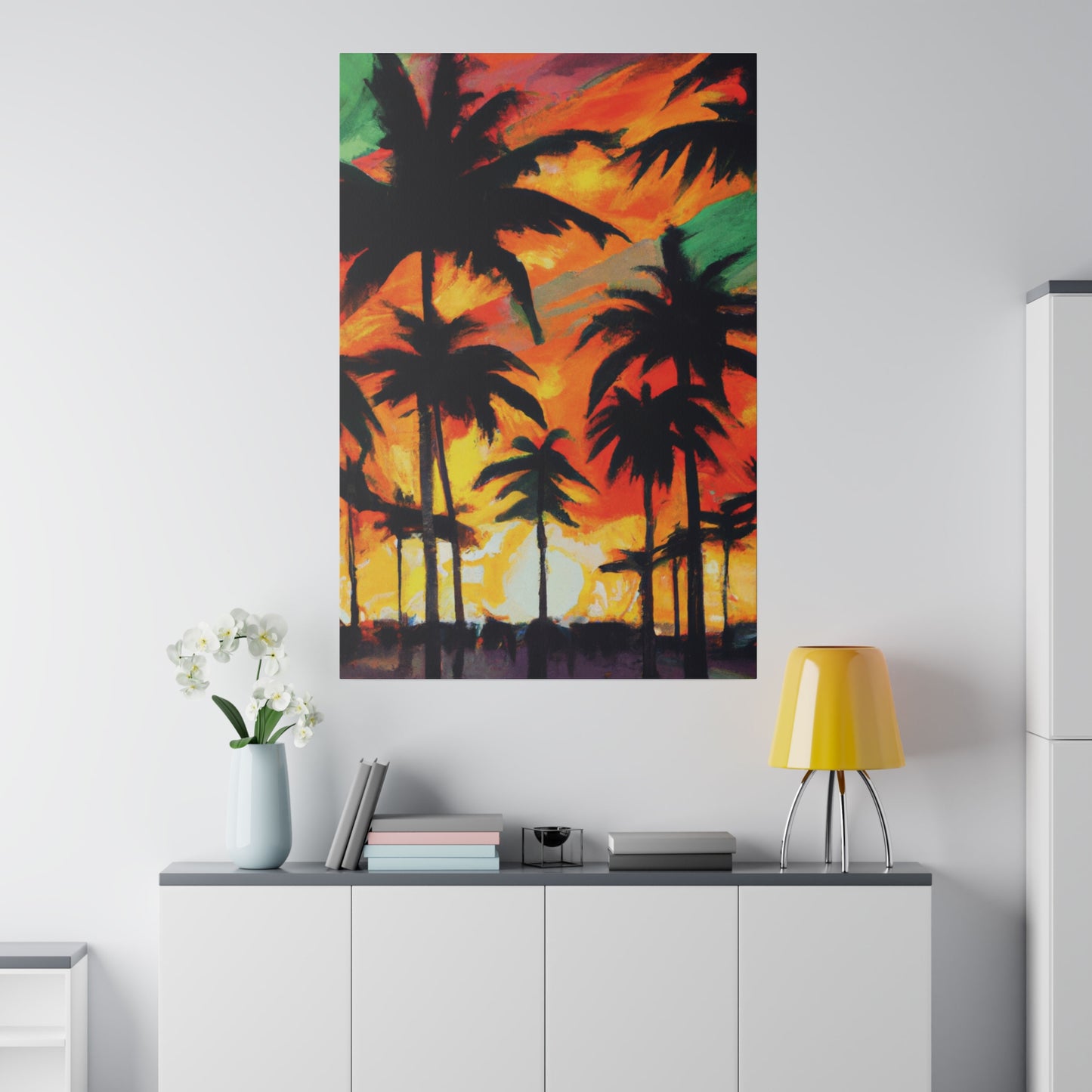 4567E - Miami Beach Sunset Painting Print | Miami | Beach | Sunset | Poster | Home Decor | Wall Art | Canvas